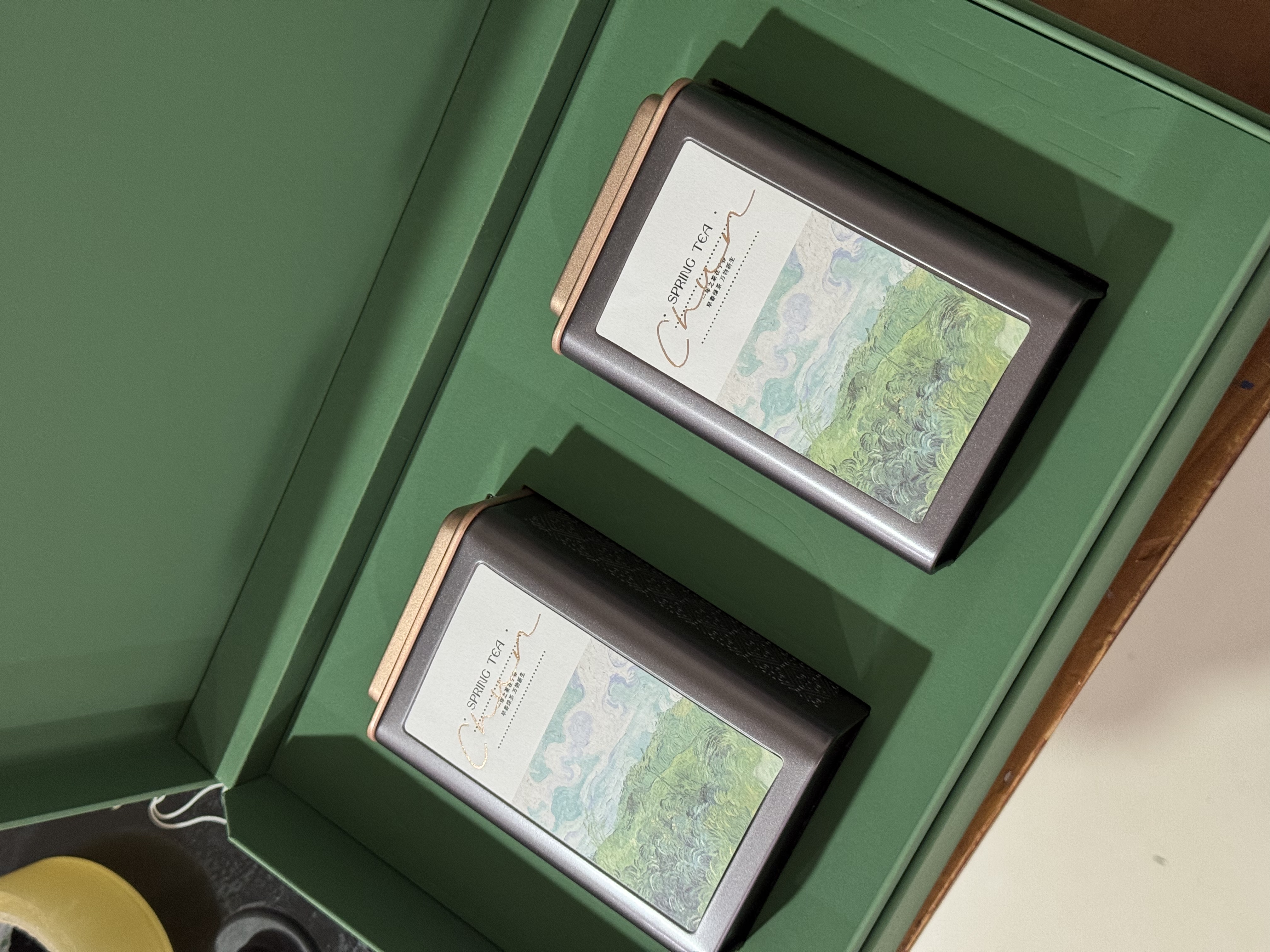 【绿意·时光】优雅气质油画风茶叶礼盒套装荒山晒红茶月光白茶礼物推荐送长辈闺蜜领导伴手礼