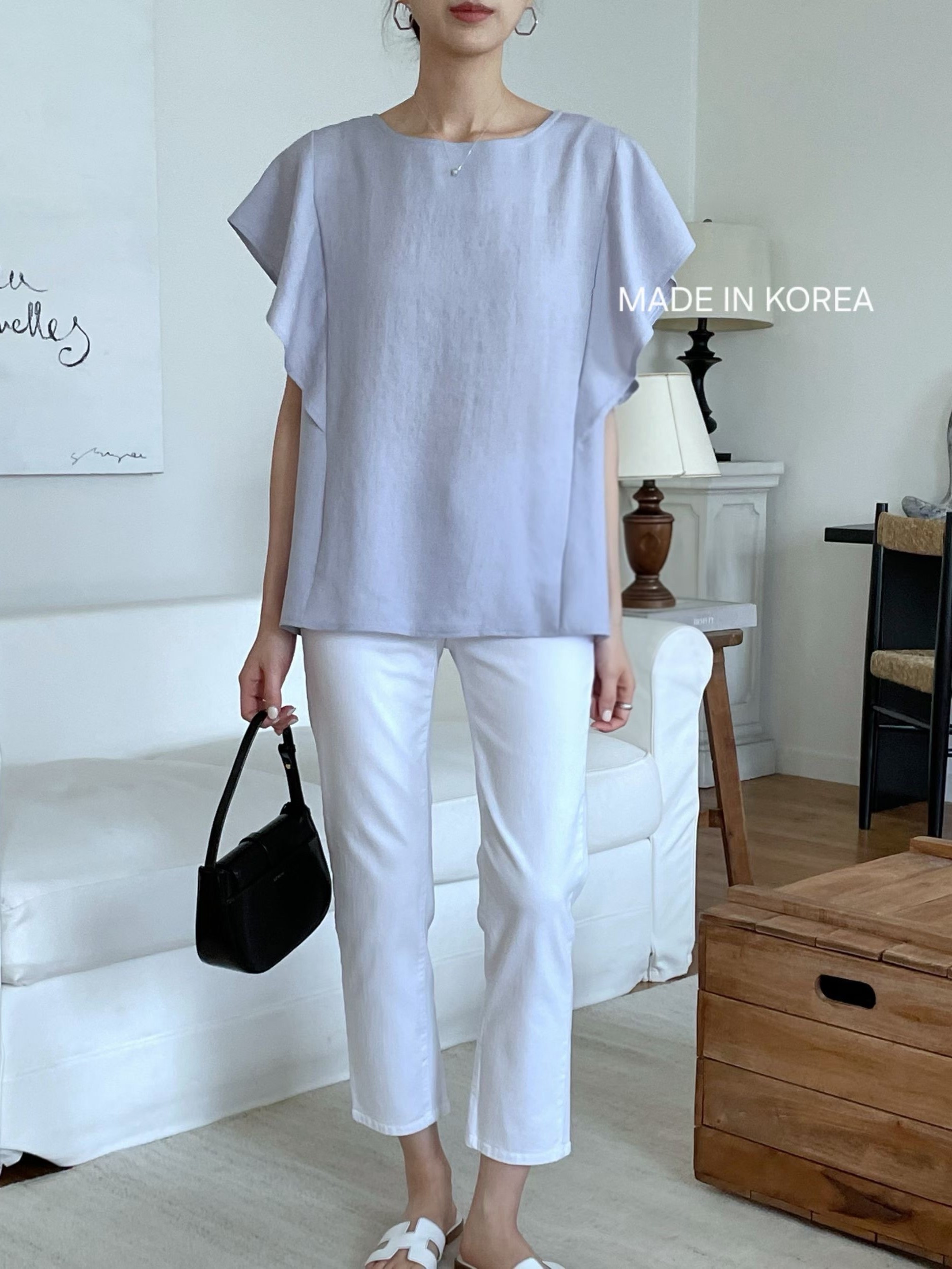 G6277 韓國🇰🇷ruffle後蝴蝶top