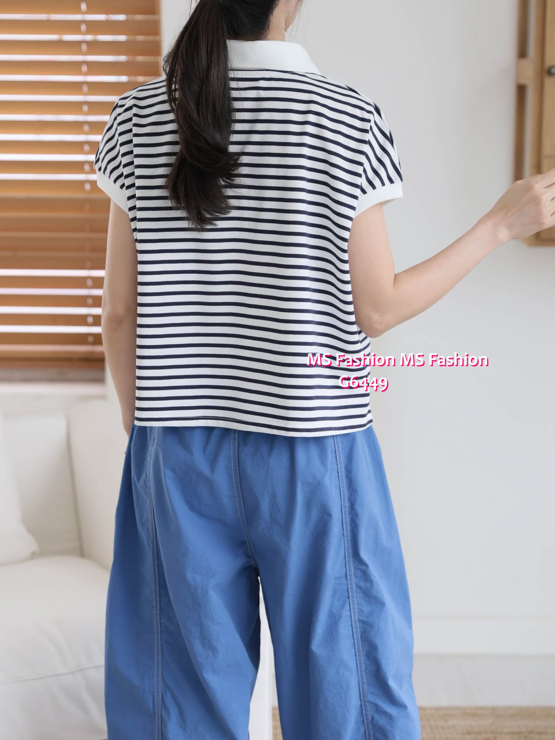 G6449 靚print橫間polo恤