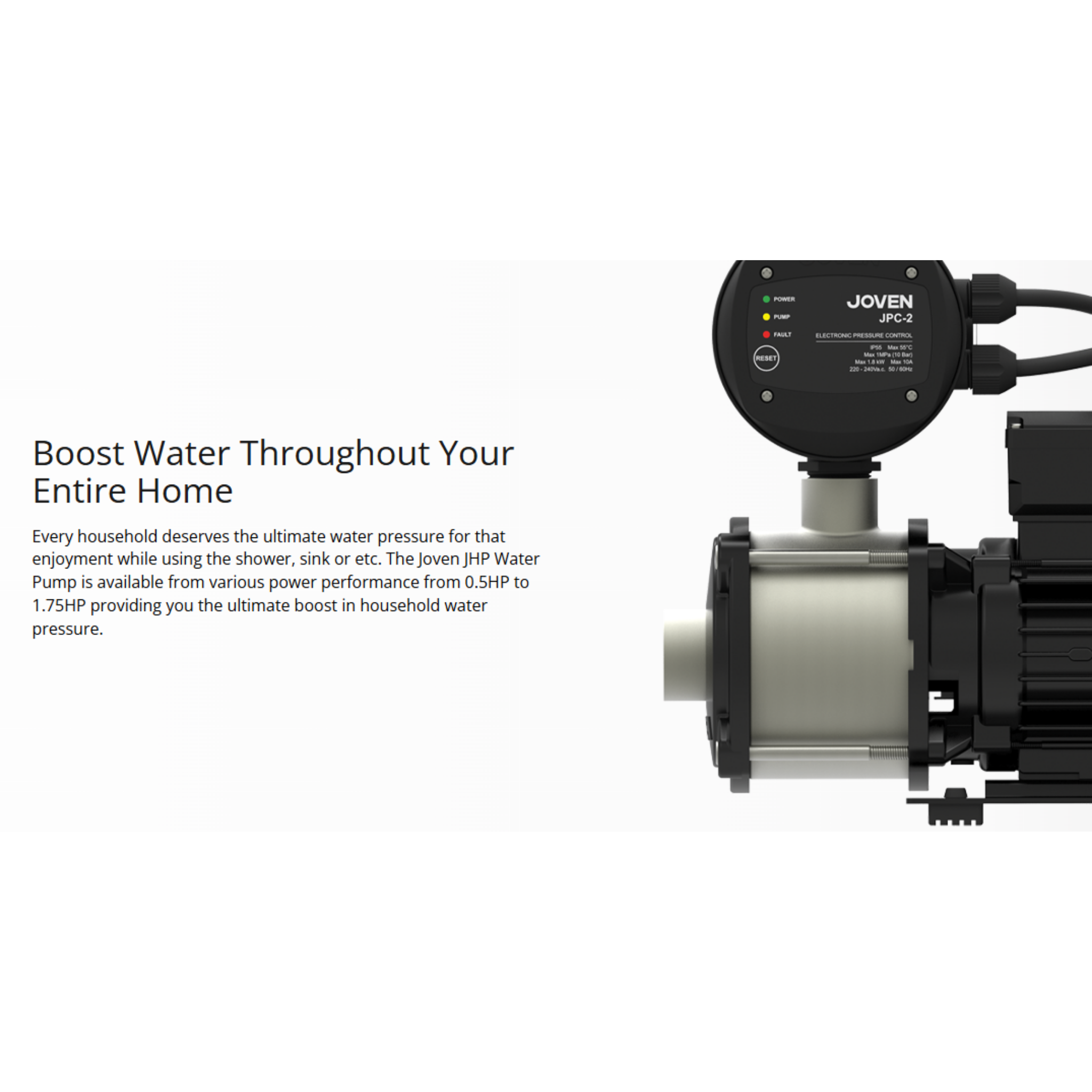 Joven Water Pump 1.0Hp Stainless Steel Automatic Water Pump (JHP 4-40)