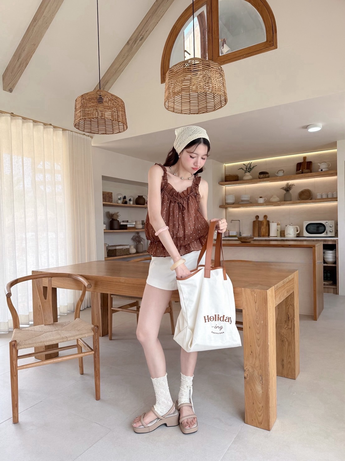 🇹🇭新款預定 ～ 波點荷葉上衣