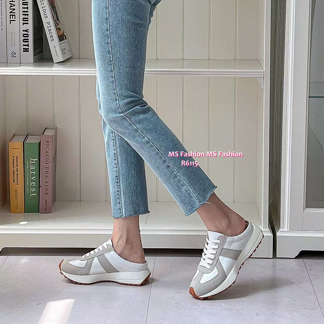 R6115 韓國🇰🇷拼色後拖sneakers