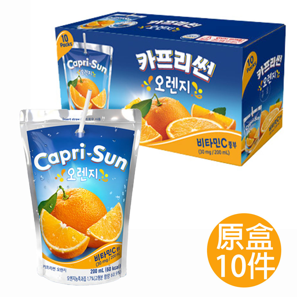 Capri-Sun 韓國 橙汁 果汁 飲料 200ml (鍚紙袋裝)