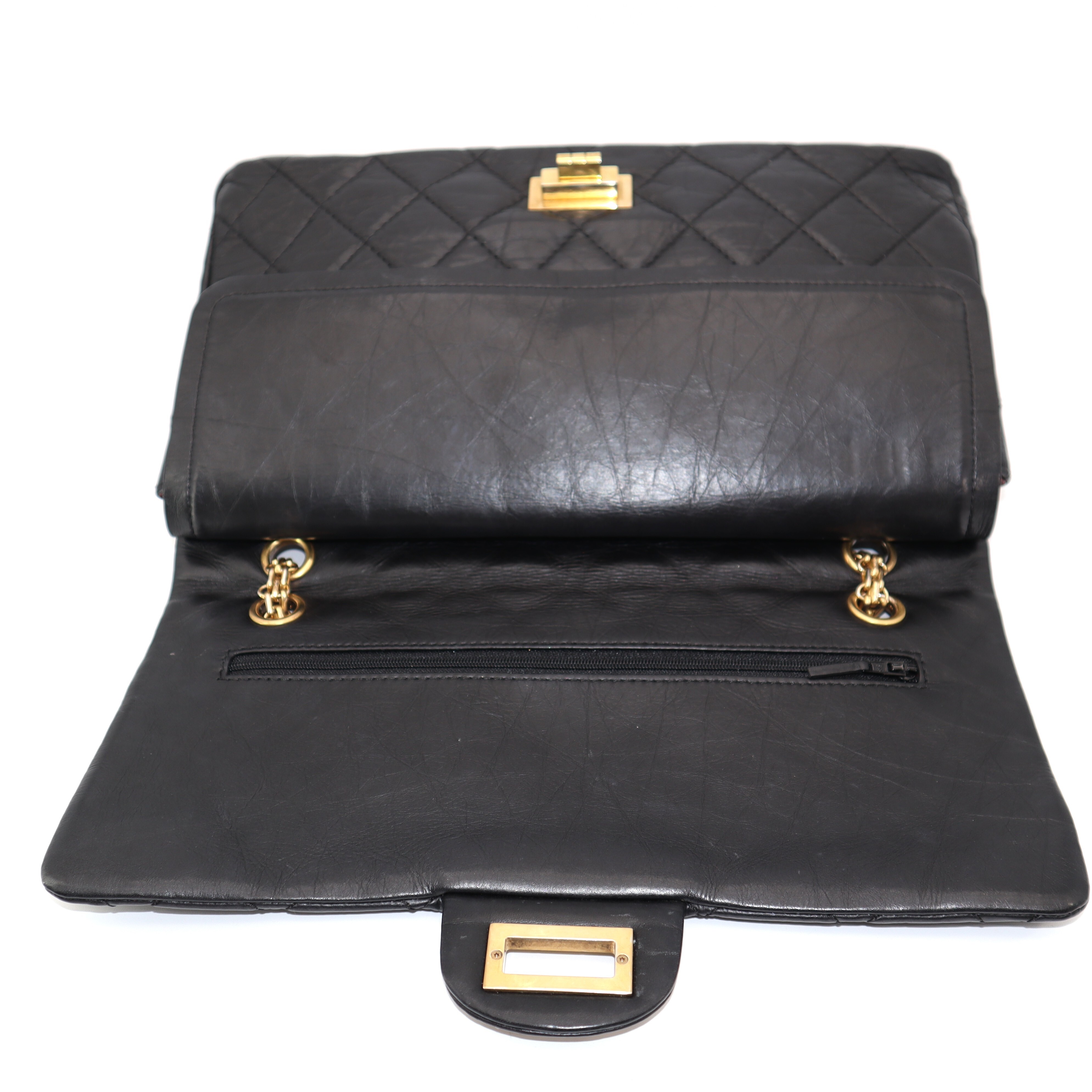 Chanel Matelasse 2.55 Maxi Double Flap Double Chain Shoulder Bag