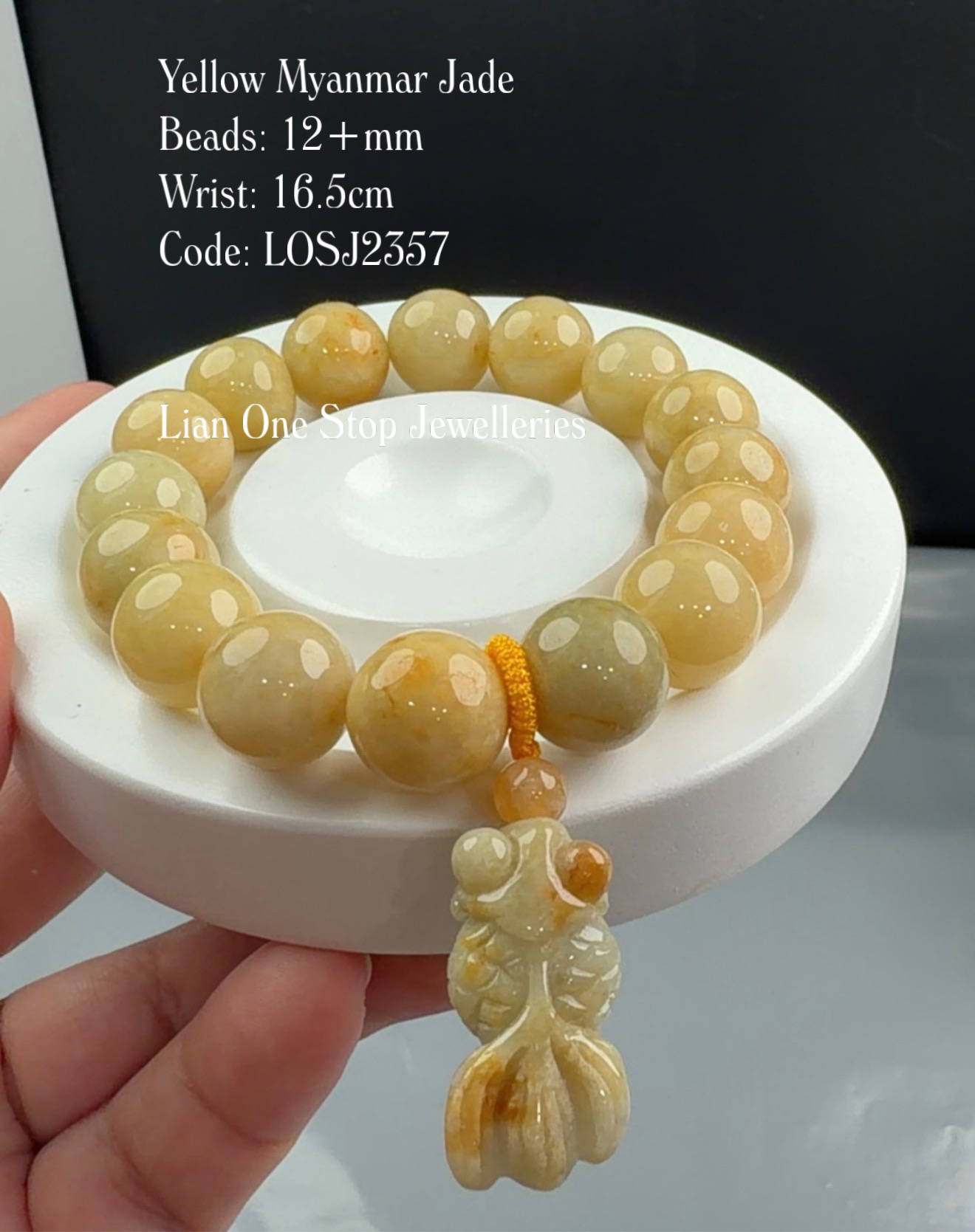 Code: LOSJ2357 Yellow Myanmar Jade 12+mm