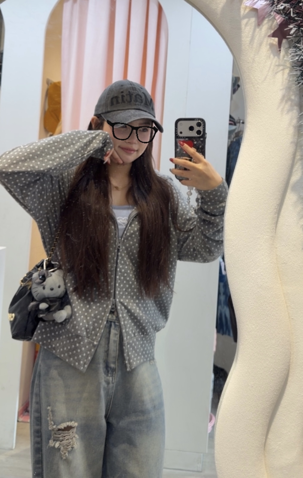 已售罄❌韓國波點間條雙面圖案jacket 