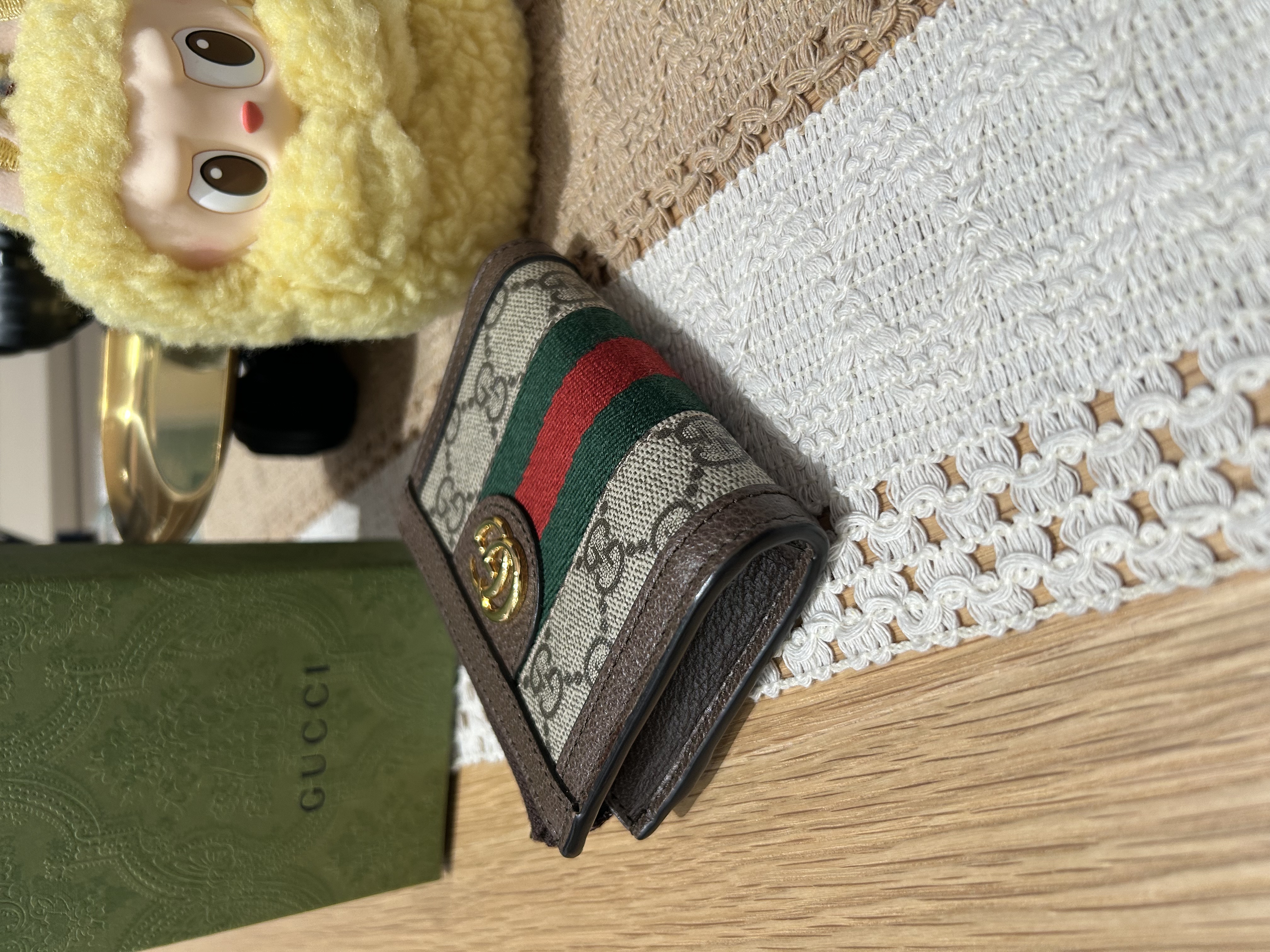 Gucci Ophidia GG Supreme Tri-Fold Wallet 100%Authentic, 99%New ✅Box