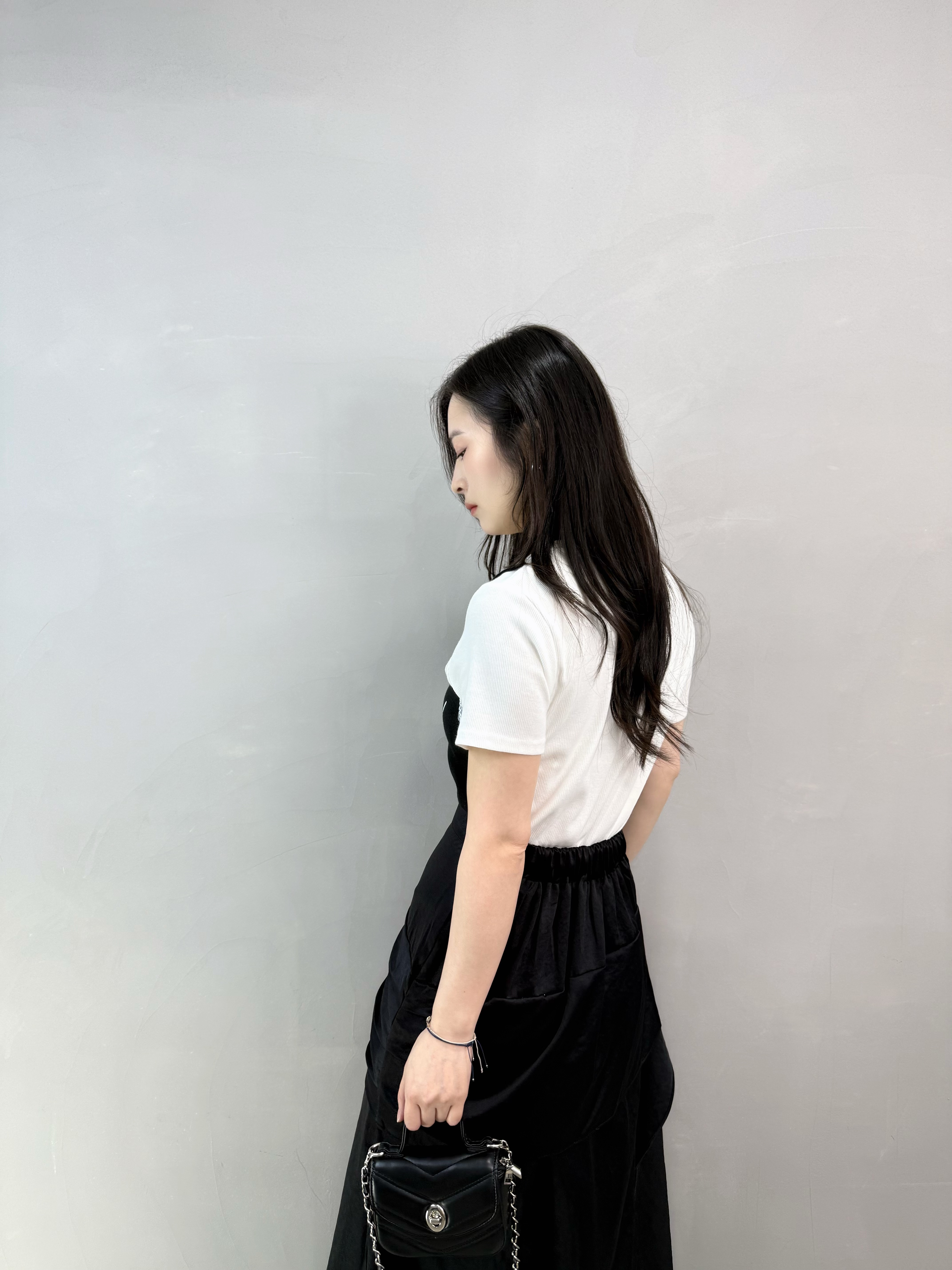 L82 假兩件Lace數字Tee