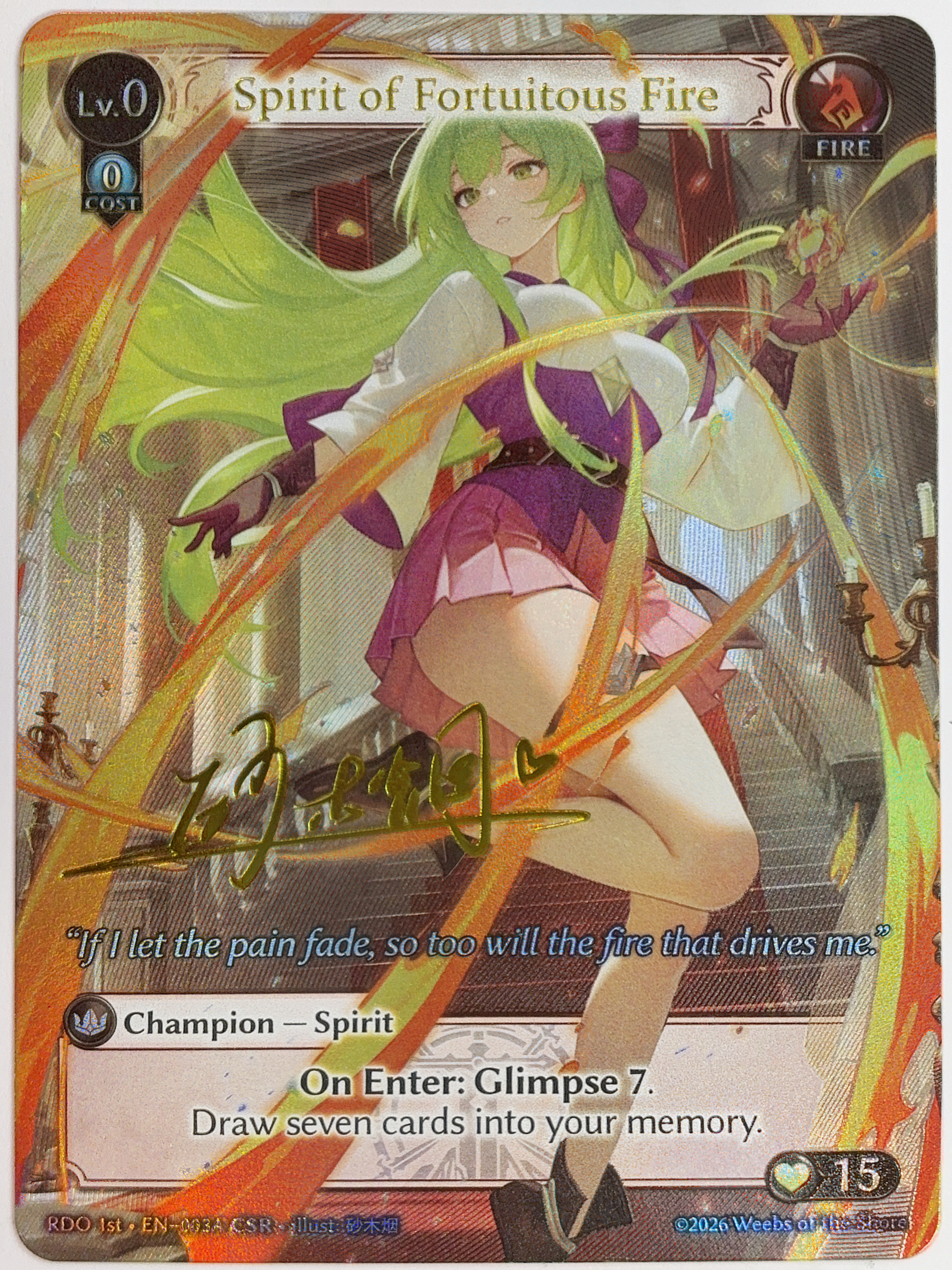 Spirit of Fortuitous Fire (003A) - Radiant Origins (RDO)