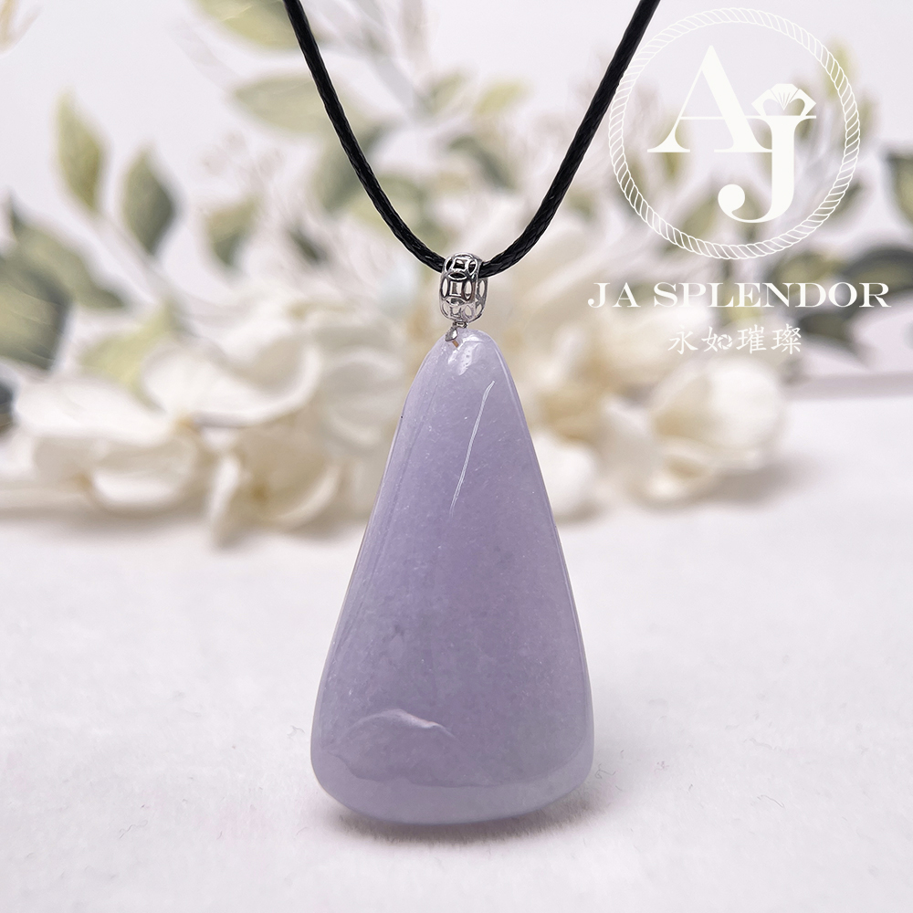 JNK-213 天然翡翠A玉 冰潤紫羅蘭隨形18K金吊墜