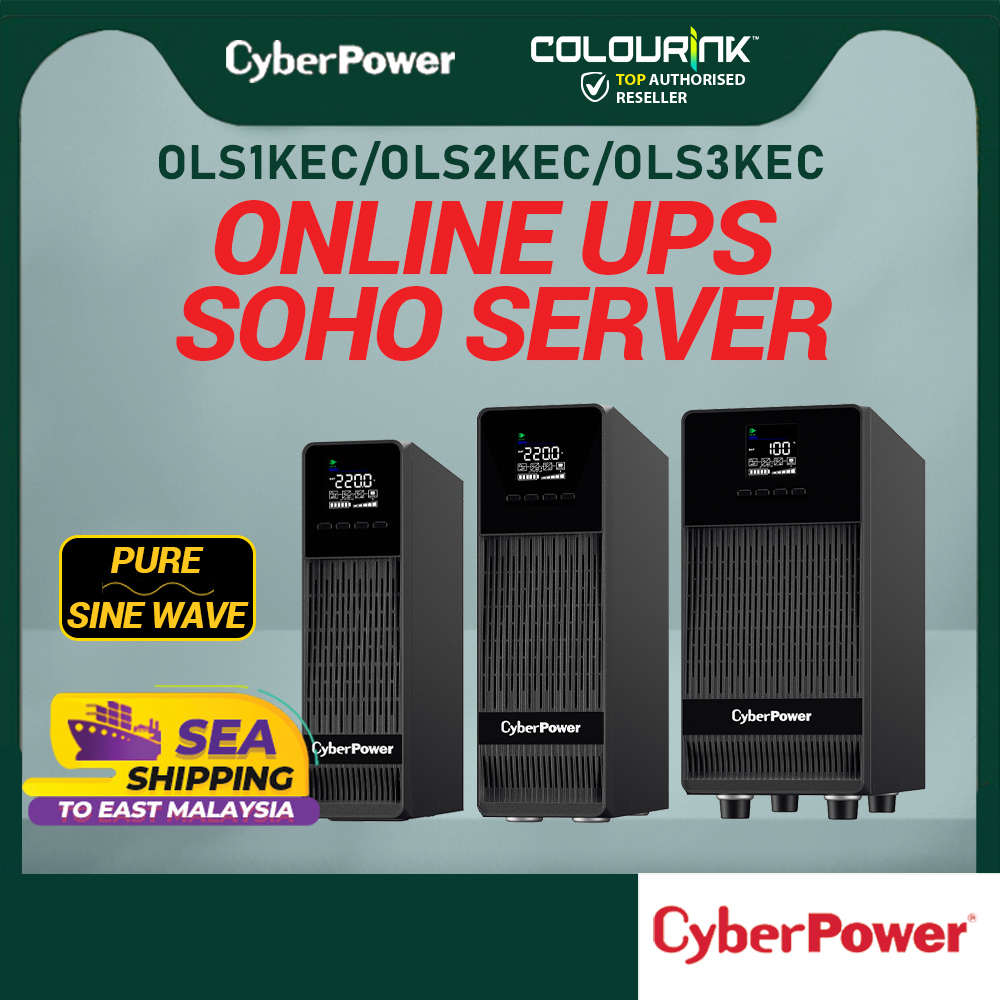 CYBERPOWER OLS1KEC Online Double Conversion UPS Backup Battery LCD Display Surge Protection NAS