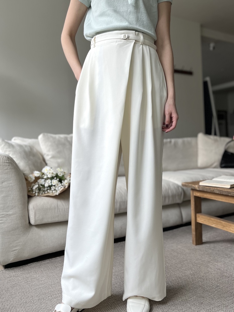 Asymmetric Wrap-Line Slacks (Ivory)