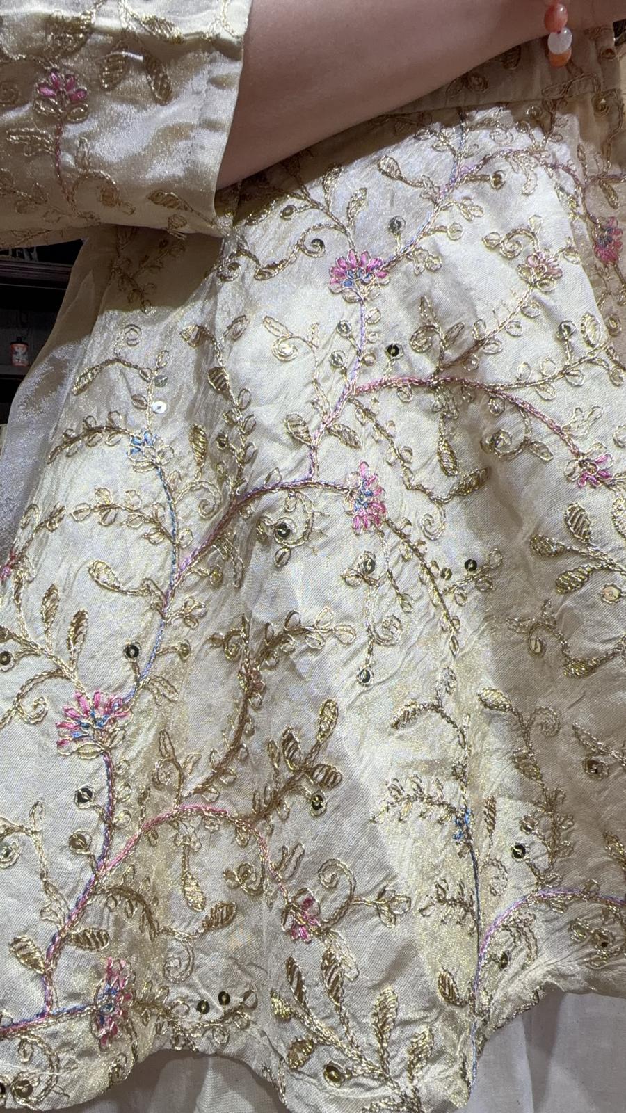 2513 Champagne Full Emb. 2 Way Jacket / Top