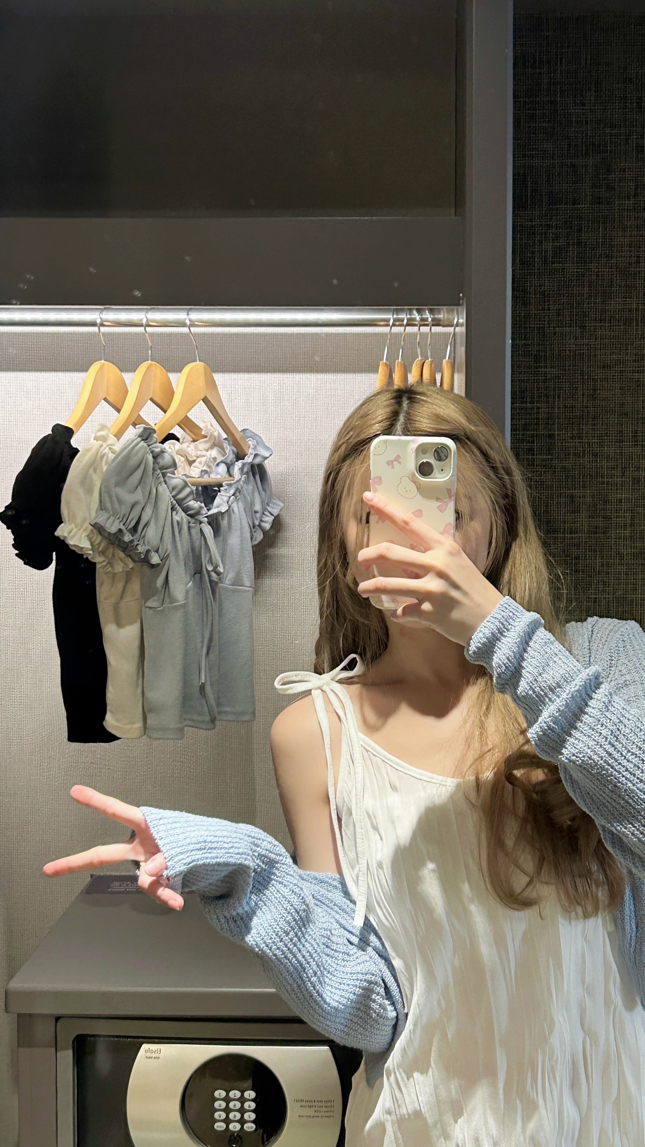 【 🤍⋆˚ʚɞ飄飄仙氣感十足🐬質感綁帶皺皺頸巾OPS！】Hoilday Crinkled Scarf Ops Set(兩色入)