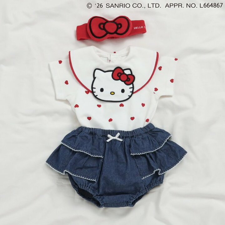 🇯🇵預訂 日本直送🇯🇵Apres les cours x Sanrio系列兩色愛心波點人物圍兜短袖包屁衣