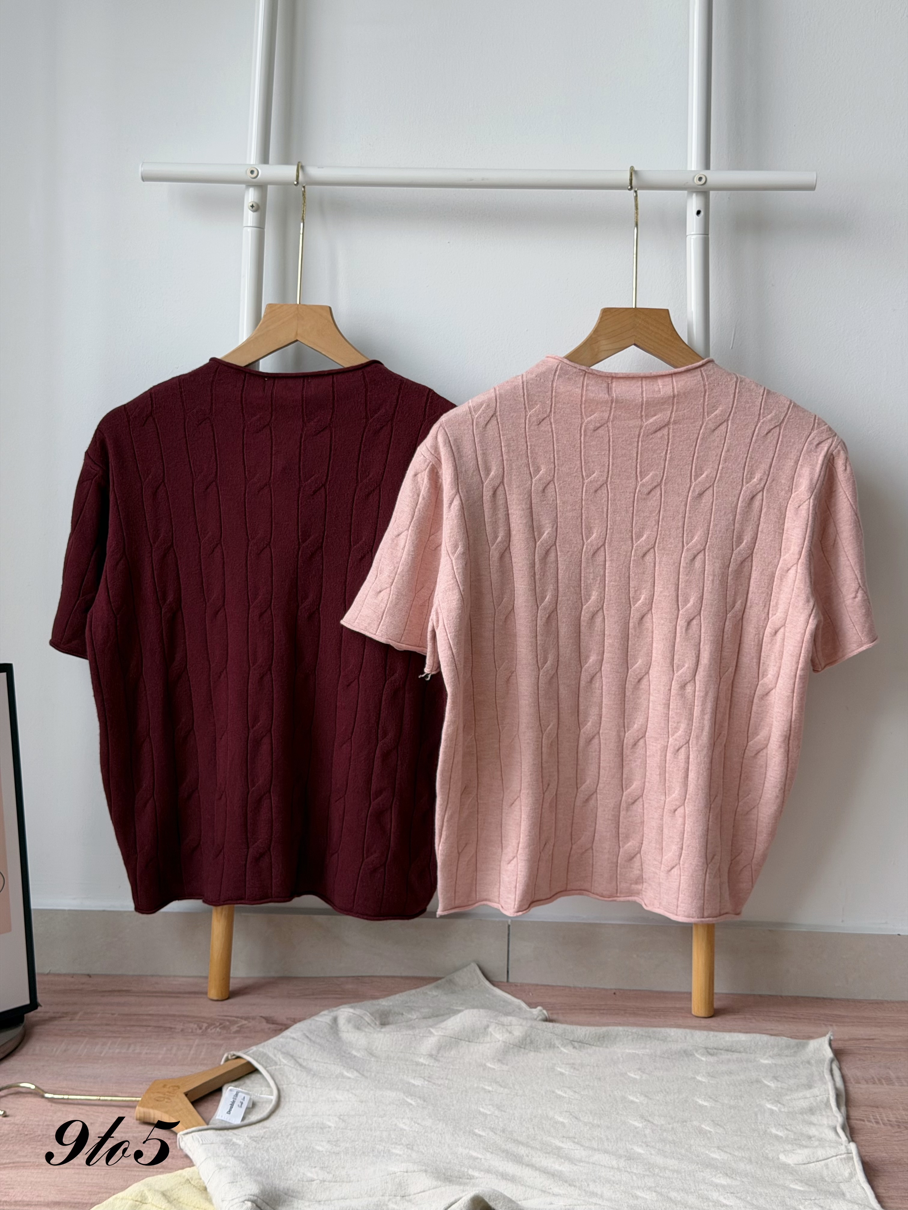 T4999 Mock Neck Cable Knit Top - 4 Colors 