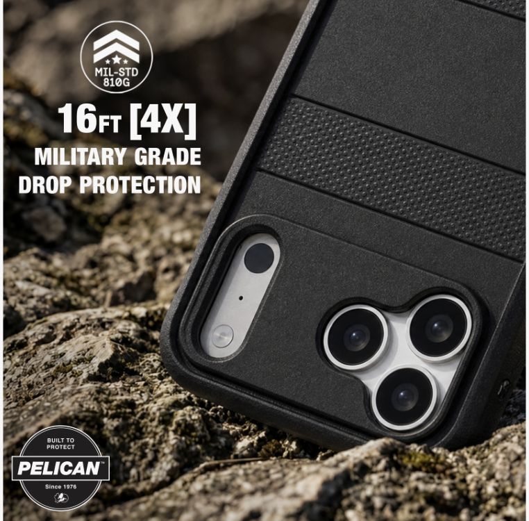 Pelican – iPhone 18 Pro Max / 17 Pro Max 手機殼 Protector Magsafe磁吸手機套 360°全包圍 軍規級防摔保護套 – 黑色