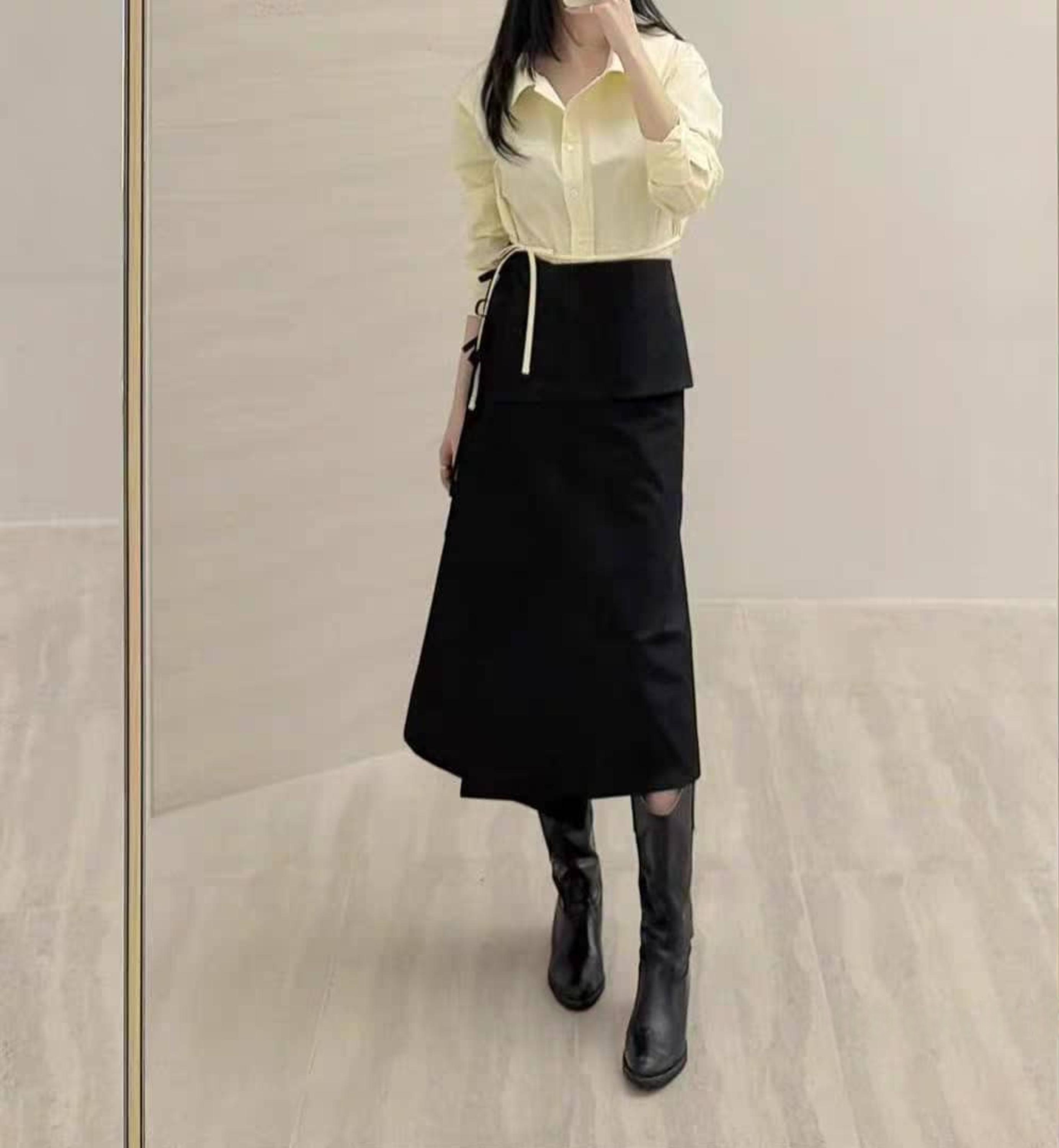Asymmetric Wrap Skirt with Side Tie Detailing‖ 不对称绑带设计感半裙 KR031521152