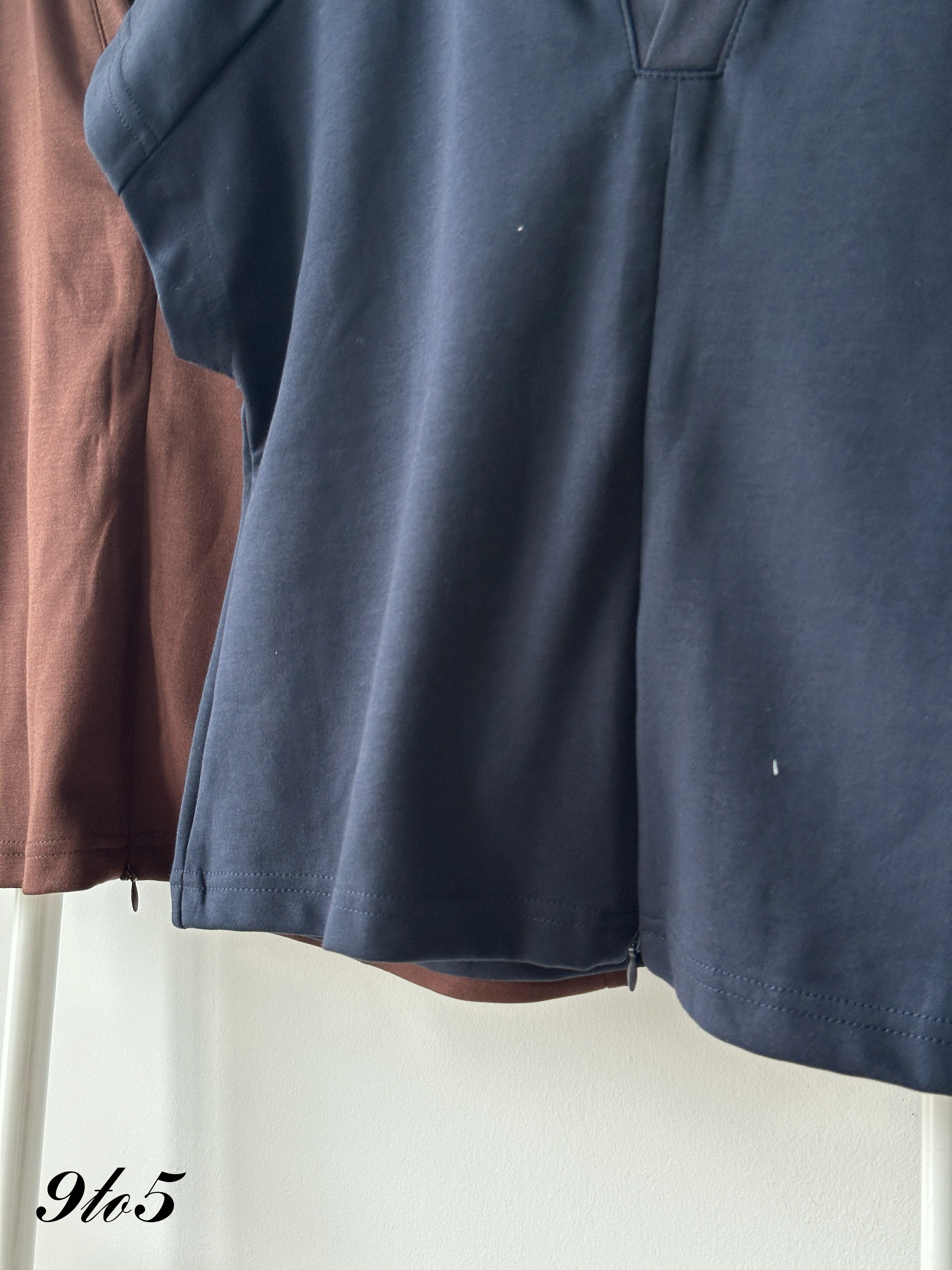 T4275 Key Collar Zipped Top - 3 Colors 