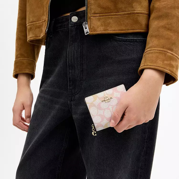 ✈️🇨🇦🇺🇸淡淡嘅彩色Signature C  pattern Coach Outlet 細銀包👛現貨🌈