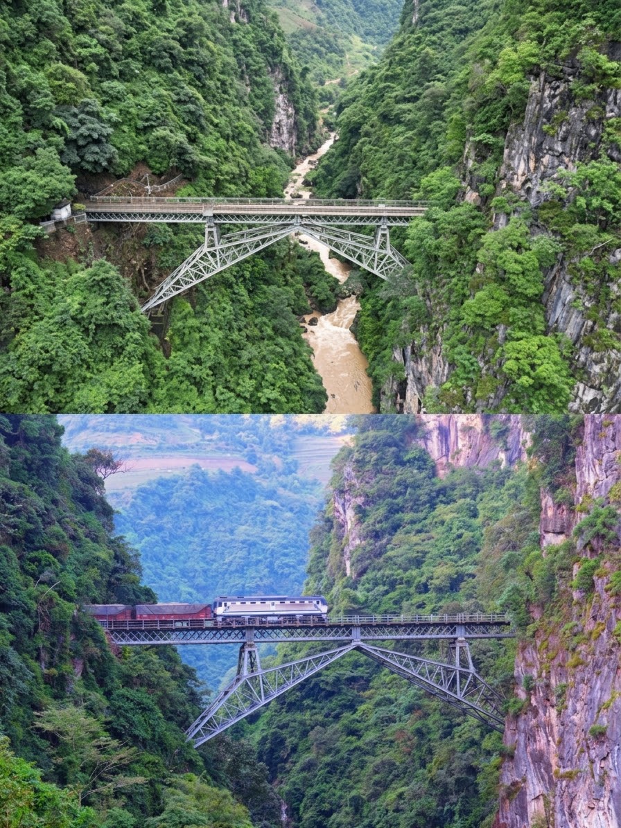 人字型鐵路橋 HO比例（1：87）全銅制