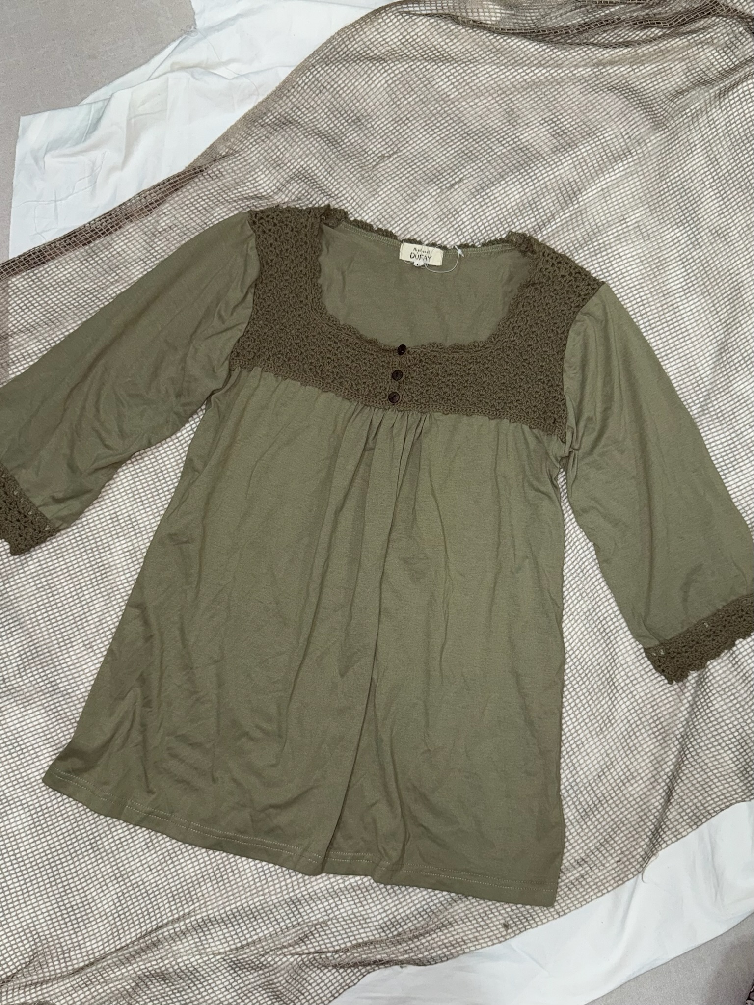 Olive Green Mori Square Neck Tunic