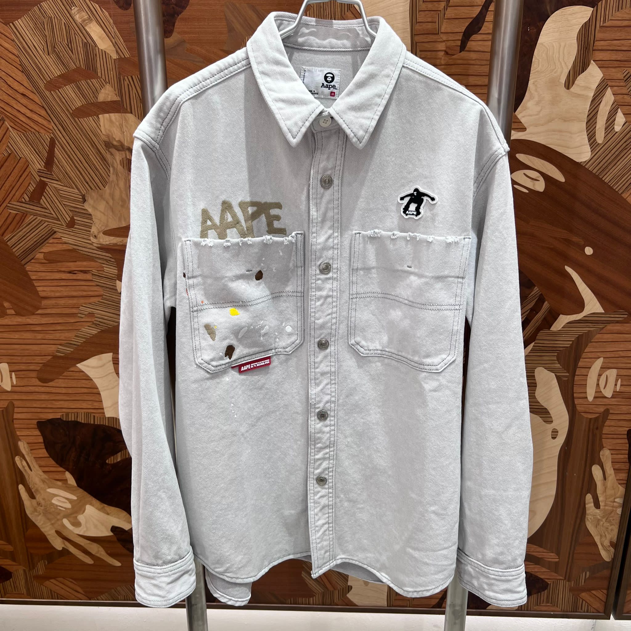 AAPE Logo splatter long sleeve shirt (8558)