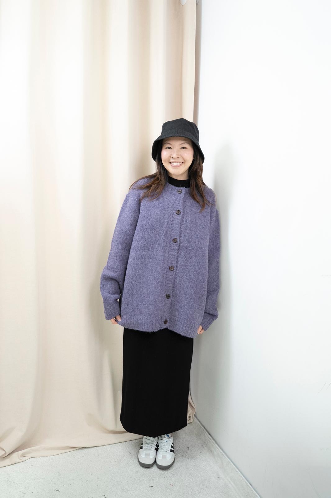 排扣造型大冷衫（紫色）