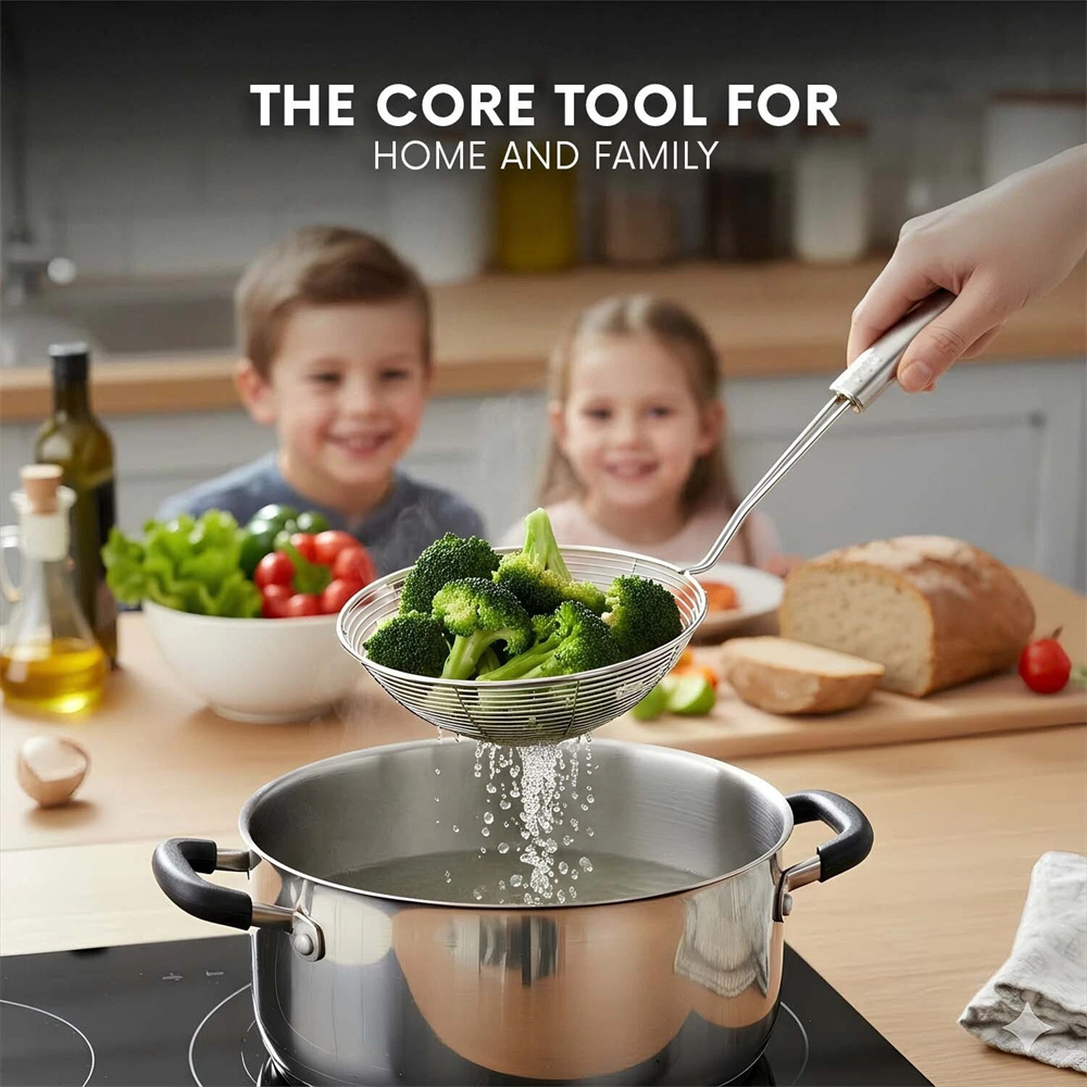 3pcs 不鏽鋼漏勺 九珠線漏（A）14cm+16cm+18cm 3個一套 UB0279