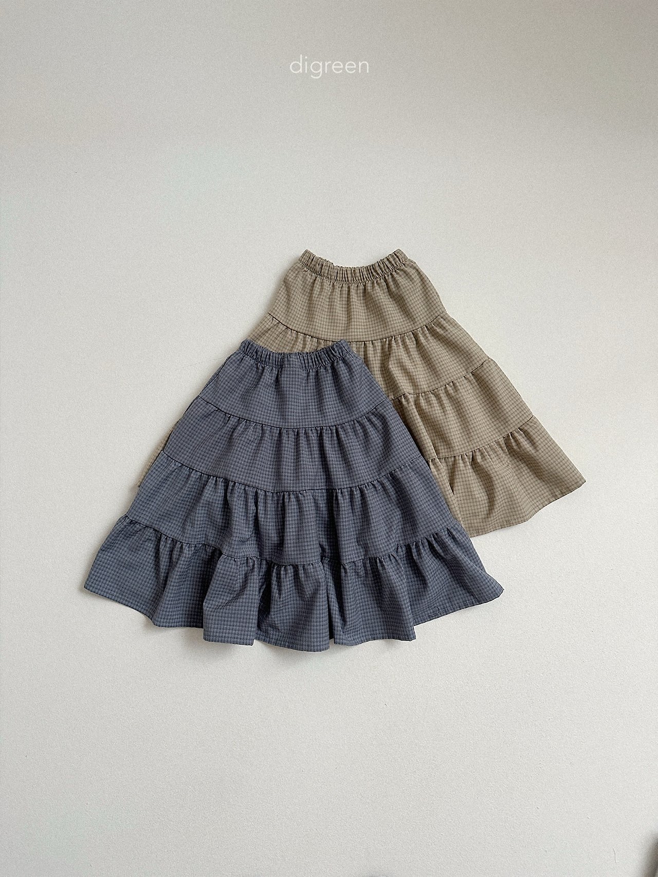 Digreen | check ruffle skirt 