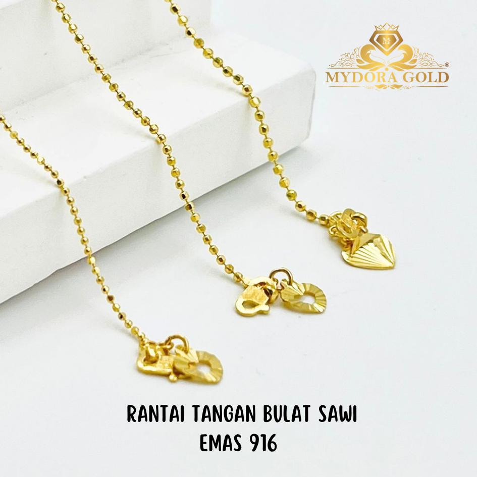 MYDORA Rantai Tangan Bulat Sawi l EMAS 916/22K