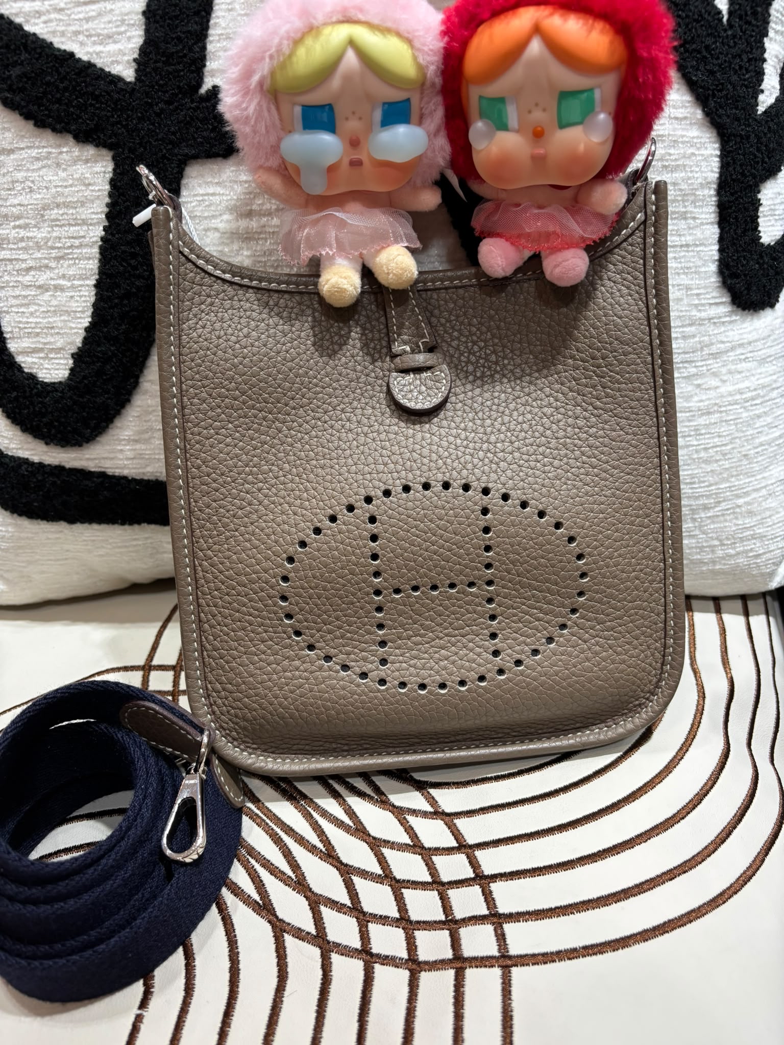 Hermes mini Evelyne,STAMP Z 大象灰 Etoupe 100%Authentic,98%new ✅內袋✅Dust bag
