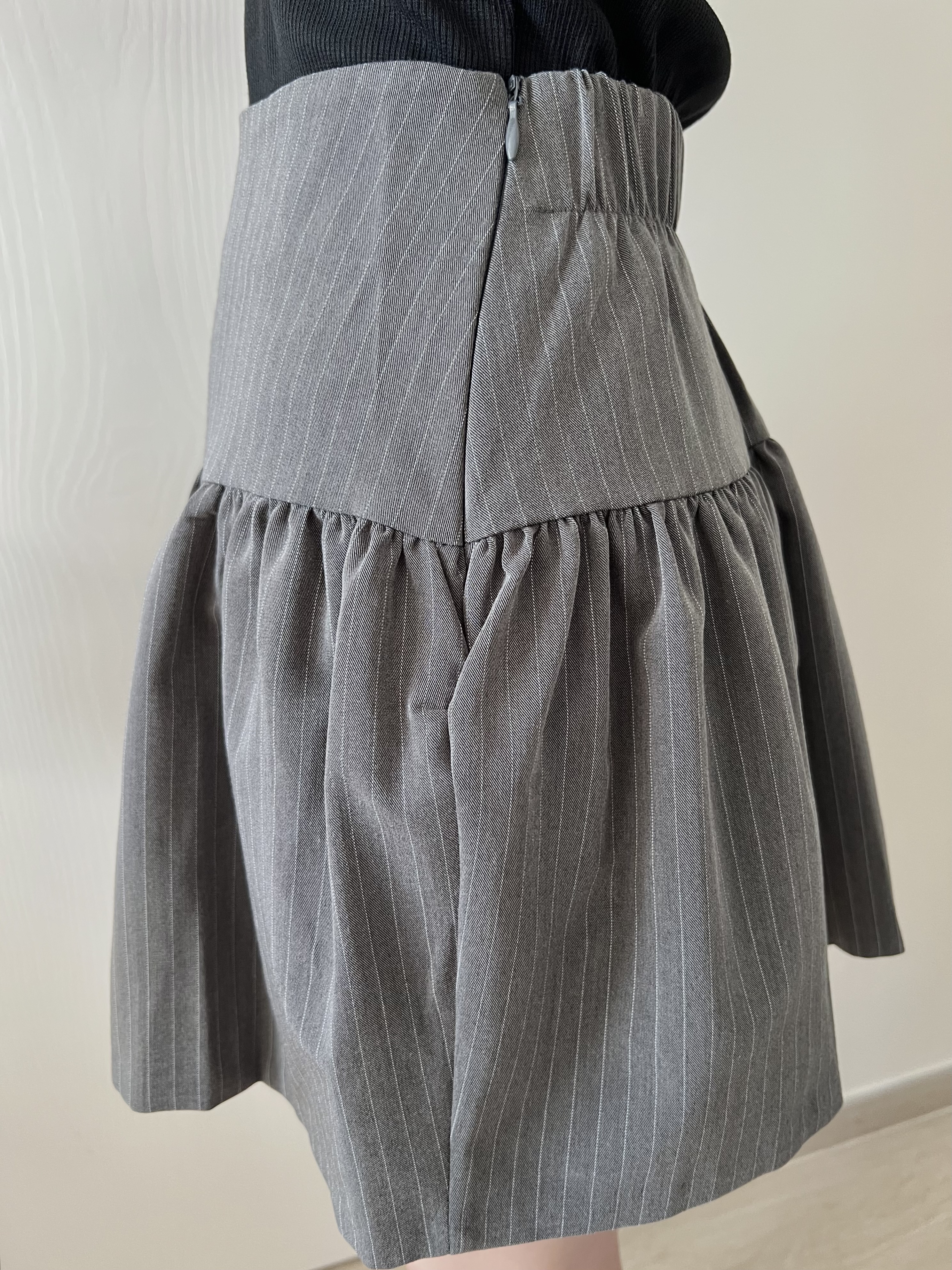 顯瘦條紋短裙 現貨