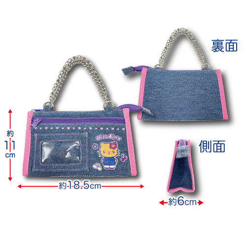 日本直送 Hello Kitty 牛仔布多功能收納包 Multi Pouch 