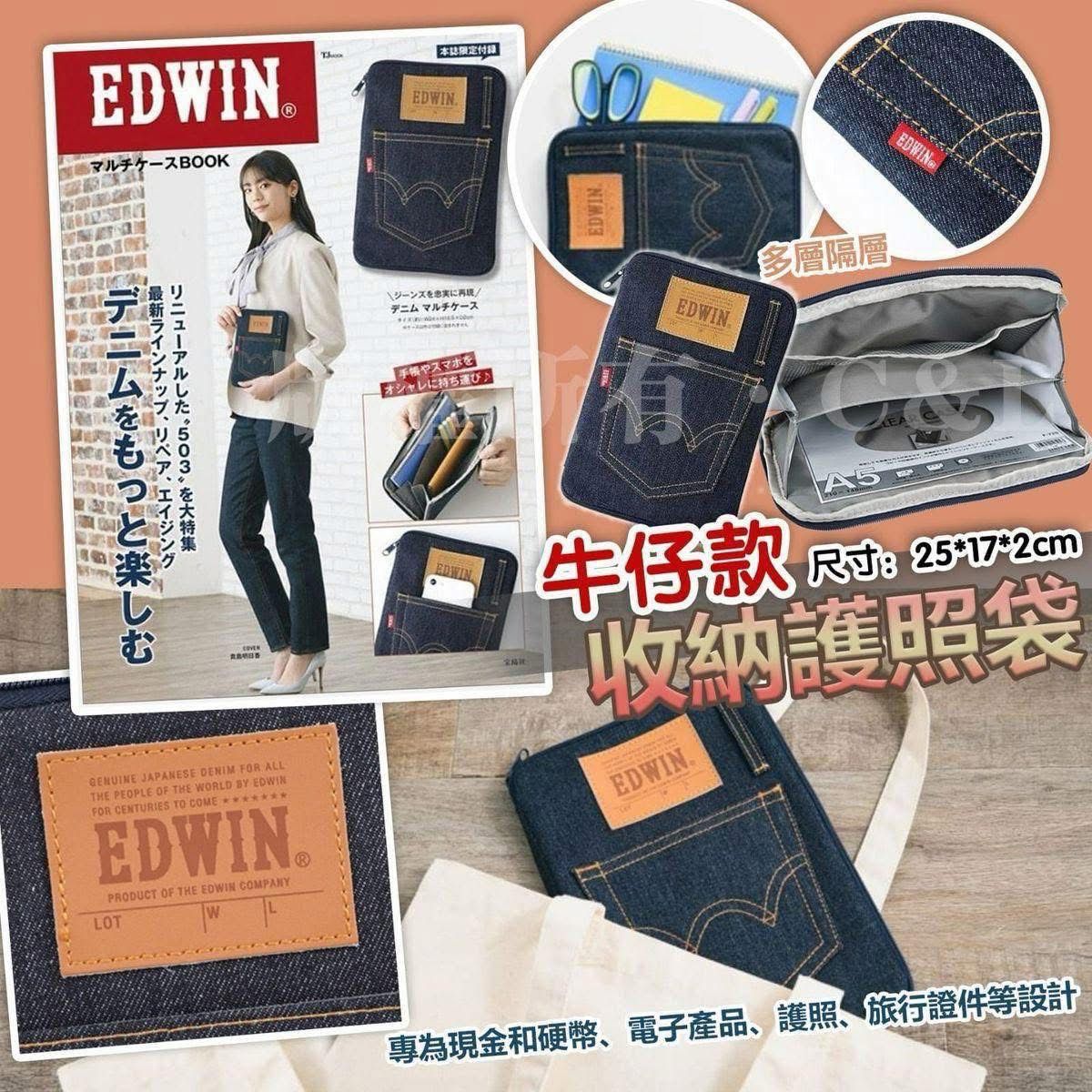 $58個；2個以上$48個.牛仔款收納護照袋 