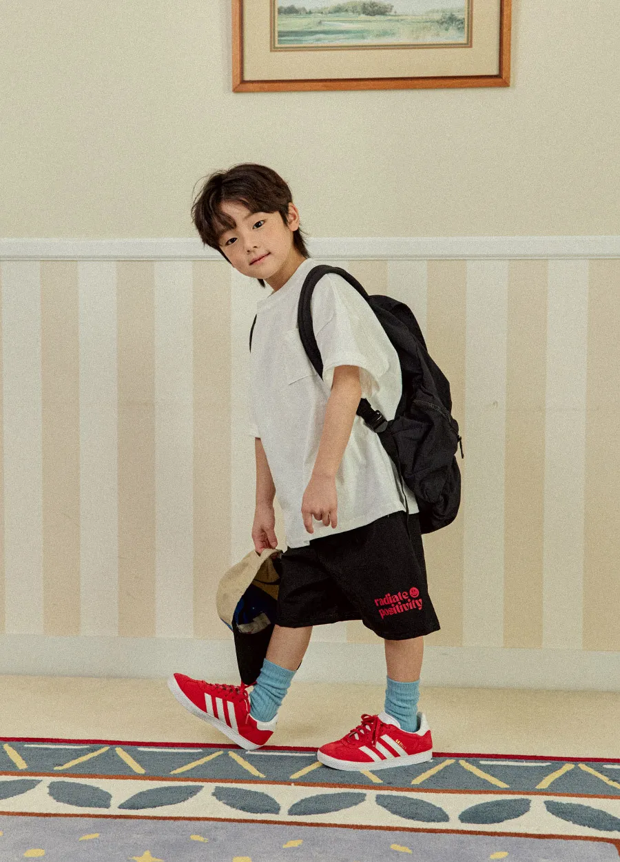 🇰🇷 Whitesketchbook | 字母笑臉五分短褲 2色