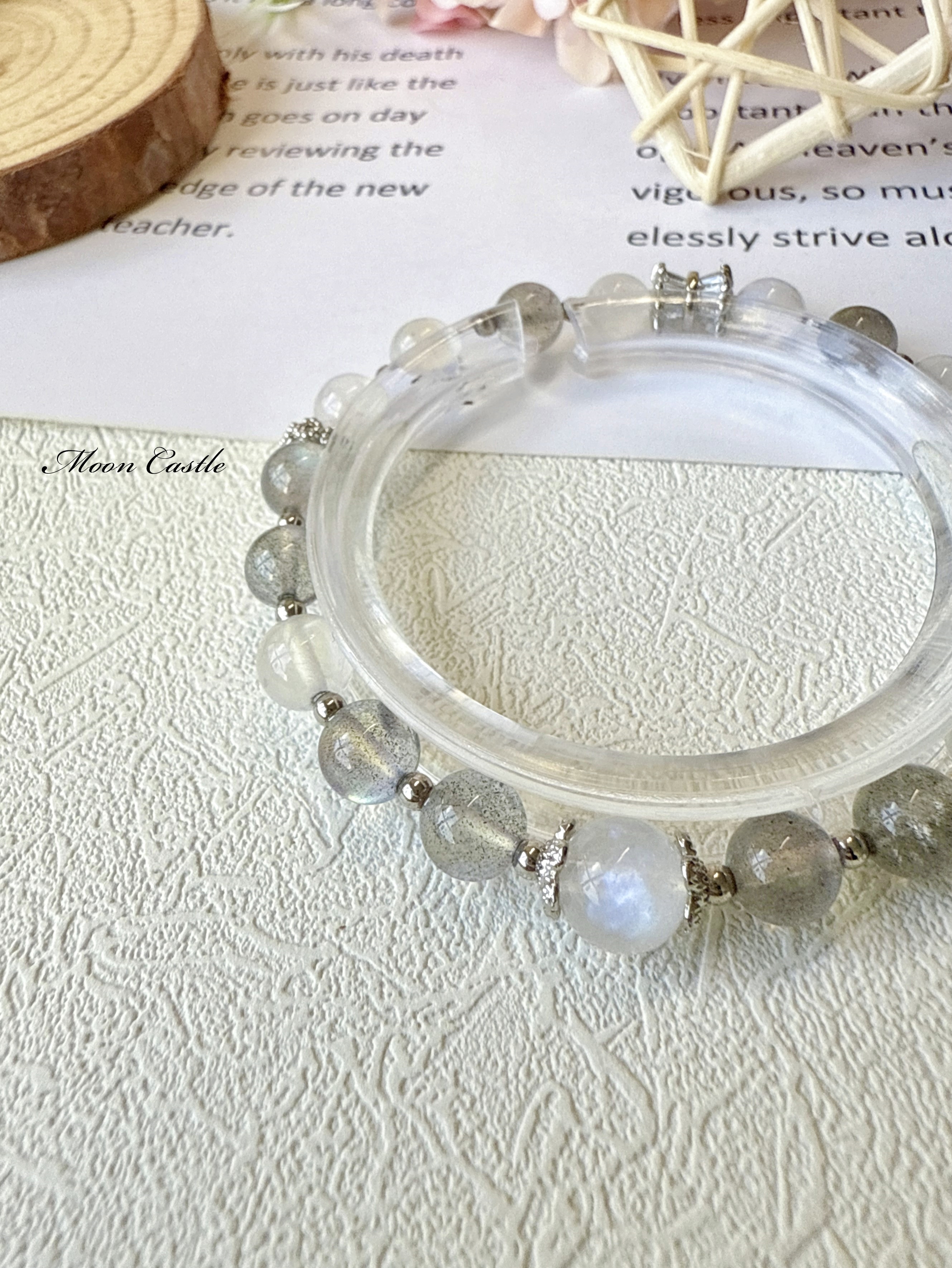 藍月光x灰拉長石(彩光)手鏈