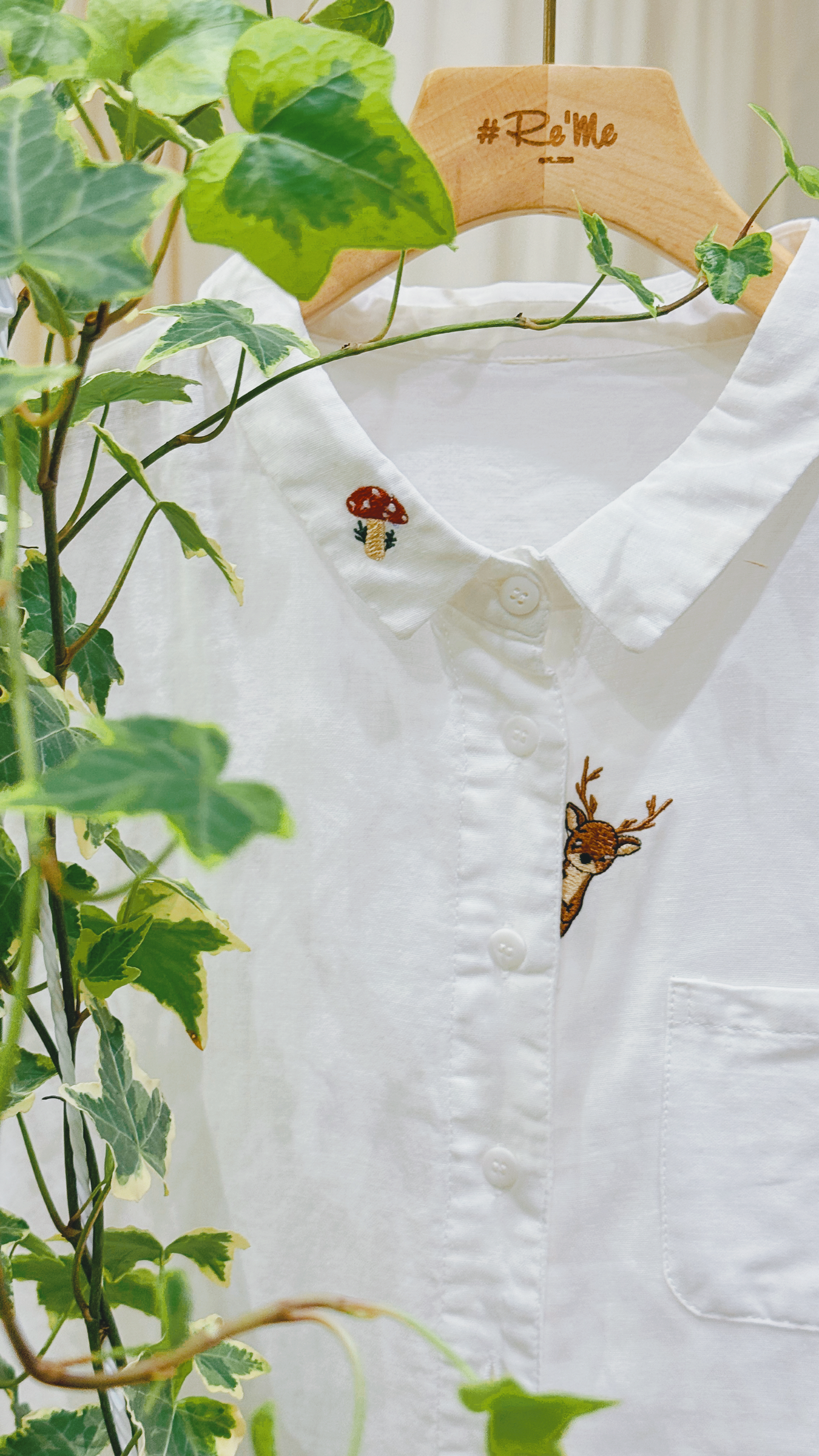 Re’Me Tiny Embroidery】 童话森林刺绣白衬衫 （下单后需3-5天时间制作）