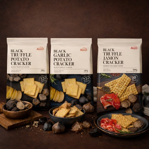韓國 ALLO 黑松露 / 西班牙火腿 / 養生黑蒜 薯仔脆餅｜Black Truffle  / Garlic / Jamon Cracker