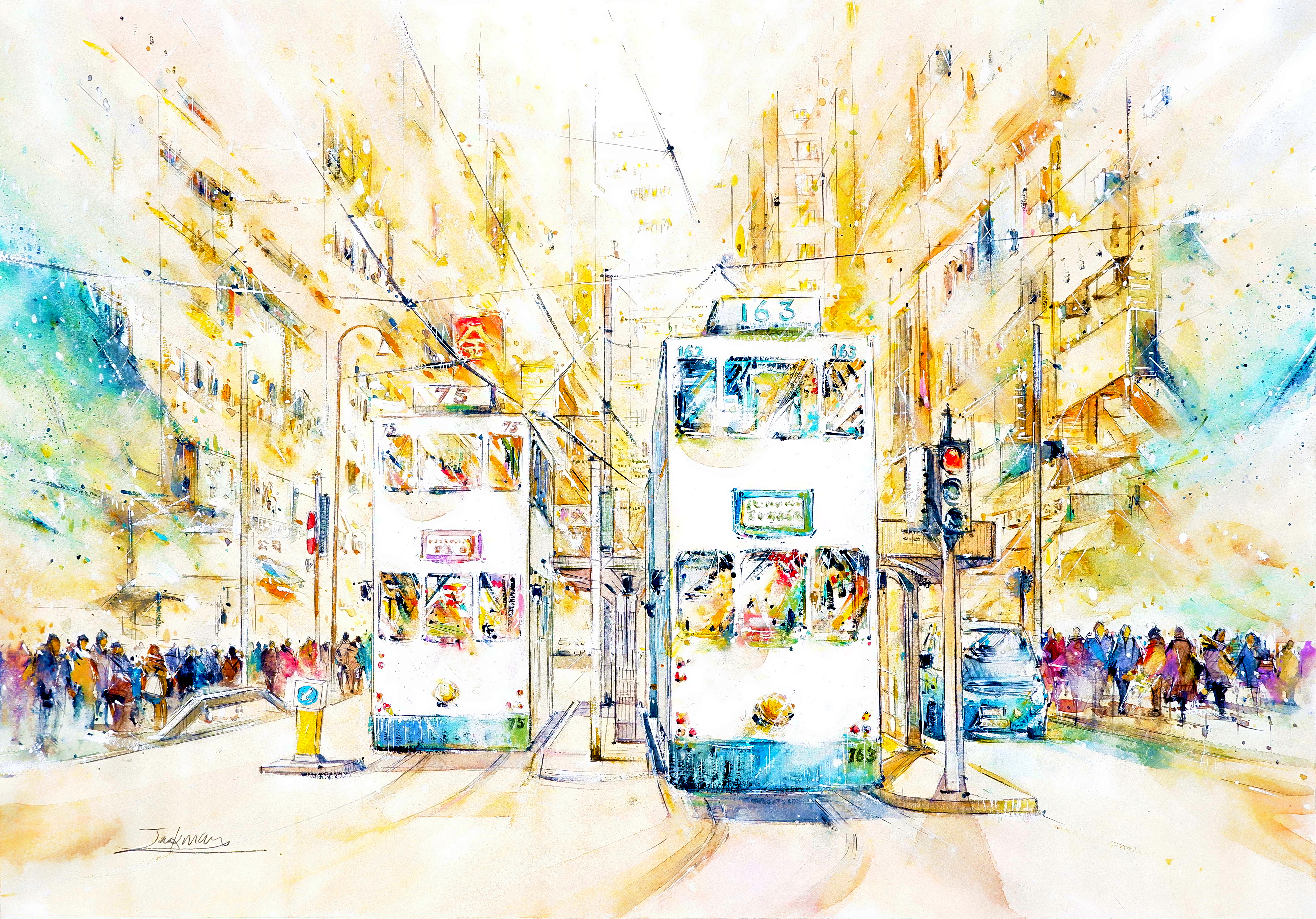 [LIMITED EDITION ART] MAN SIU FAI - ART PRINT City Symphony: Duo Trams (Tram Series 02)
