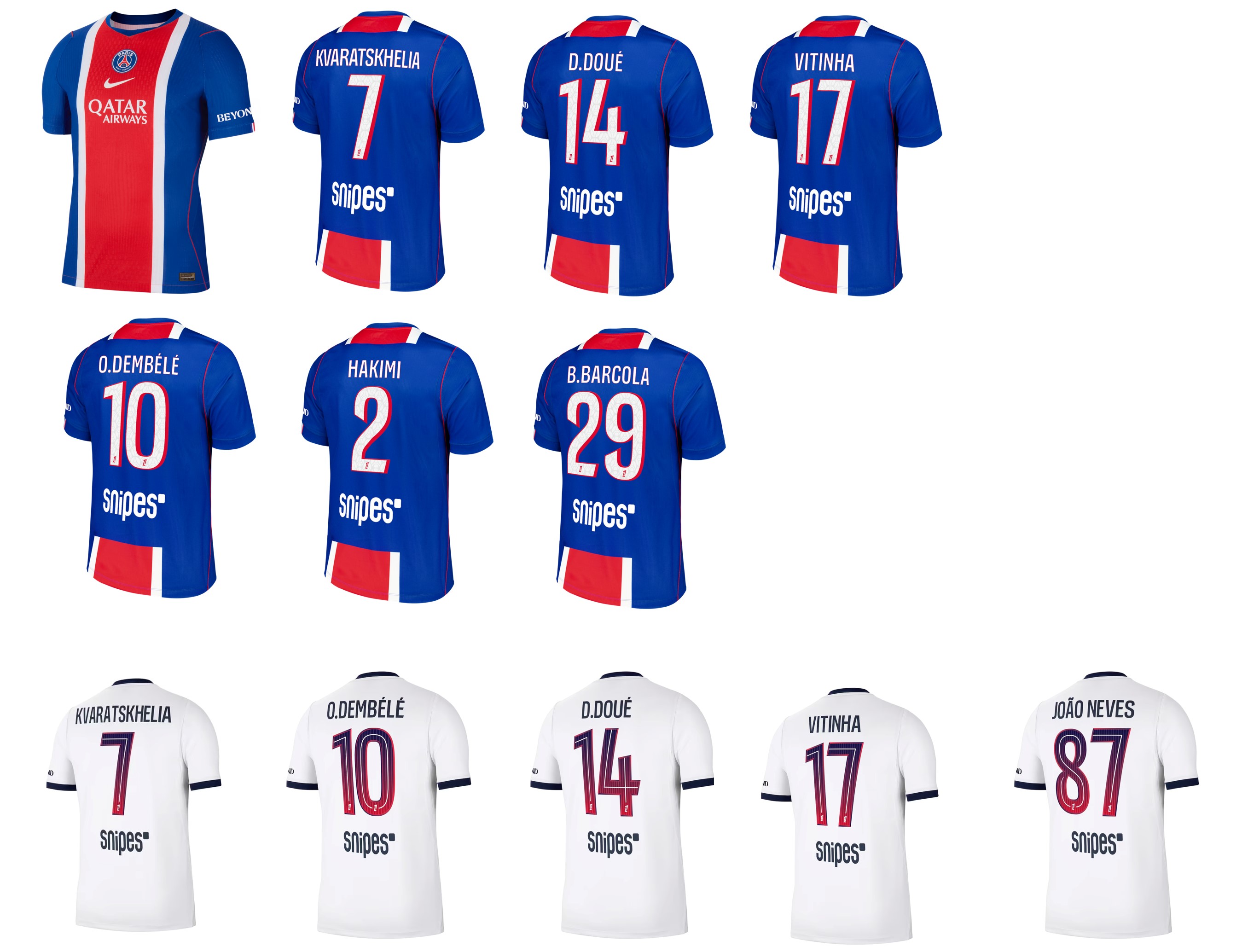 PSG 巴黎聖日門 2026-27 主場/作客/三客球衣聯賽印字 (內有多選，不是球衣)