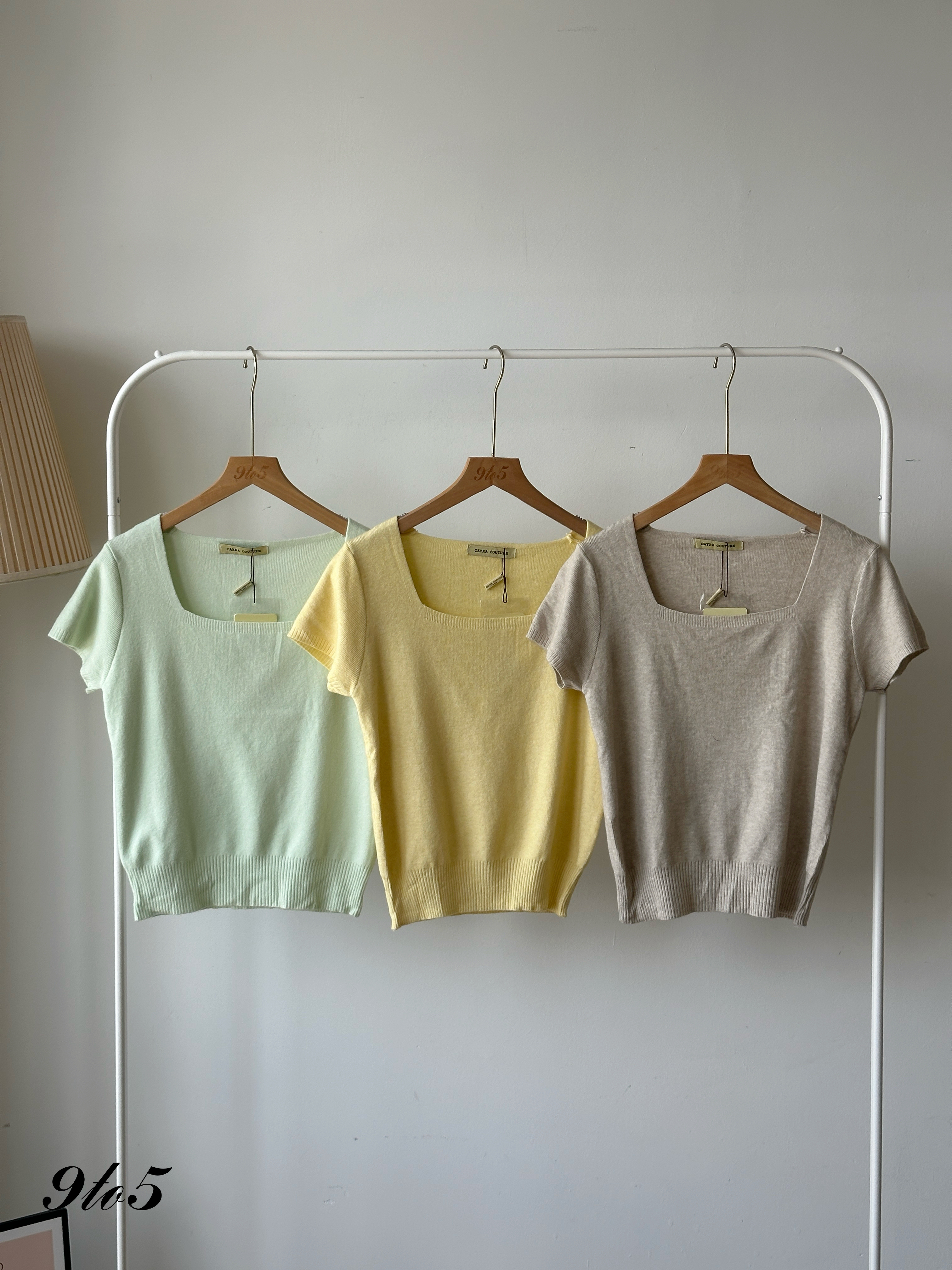 T4120 Square Neck Knit Top - 6 Colors 