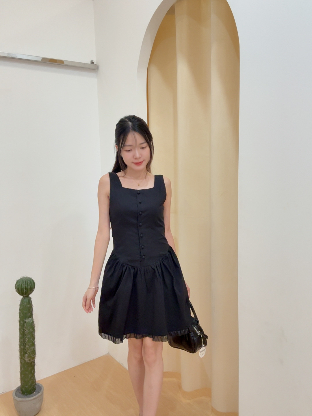 法式少女感收腰连身裙 R3025