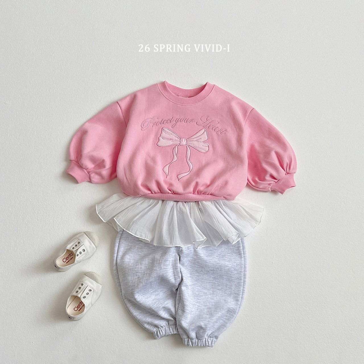 🌸預訂 韓國直送🌸🇰🇷VIVIDI四色絲帶刺繡泡泡袖喇叭褲上下套裝