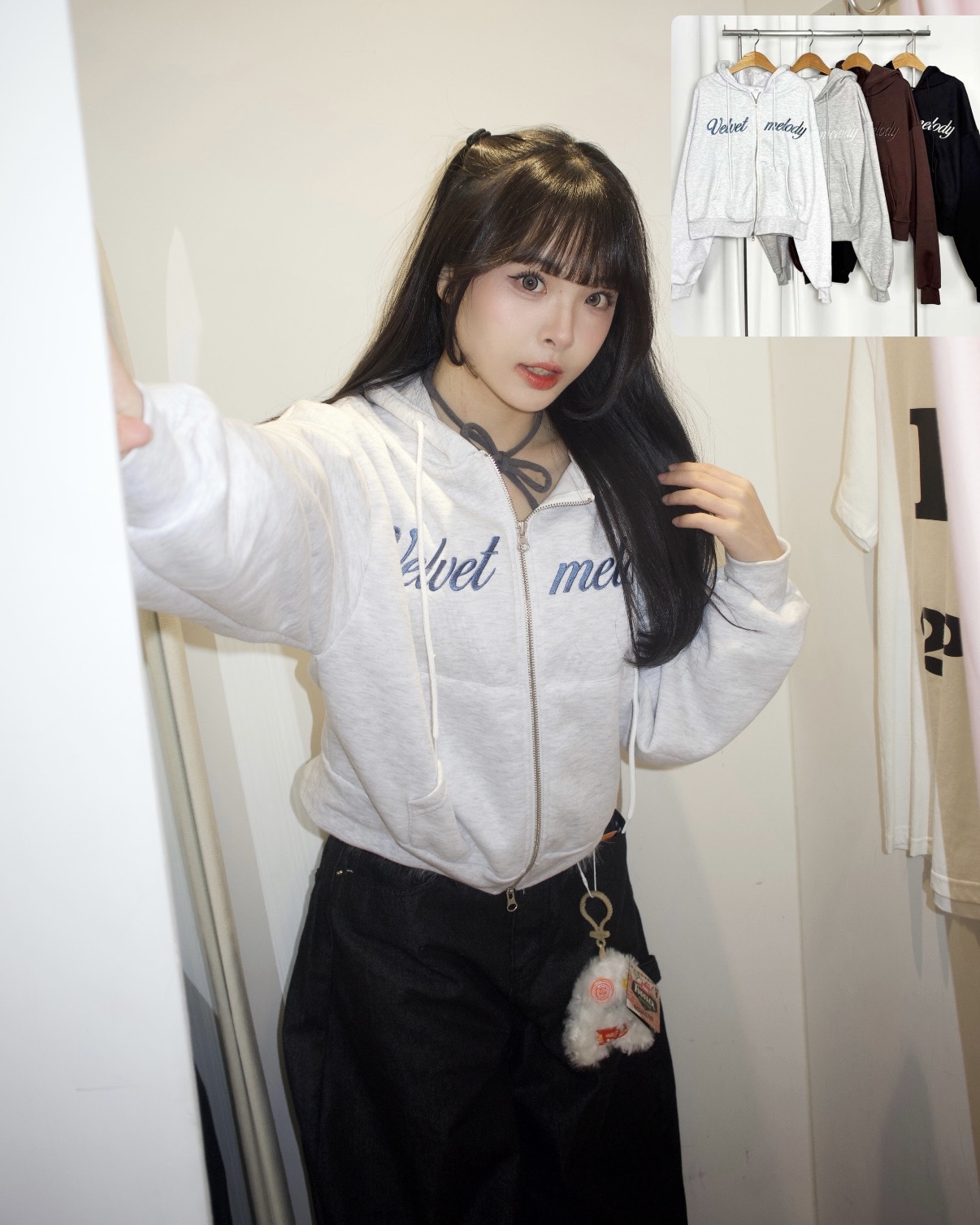 韓國Y2K校園風雙拉鍊jacket 