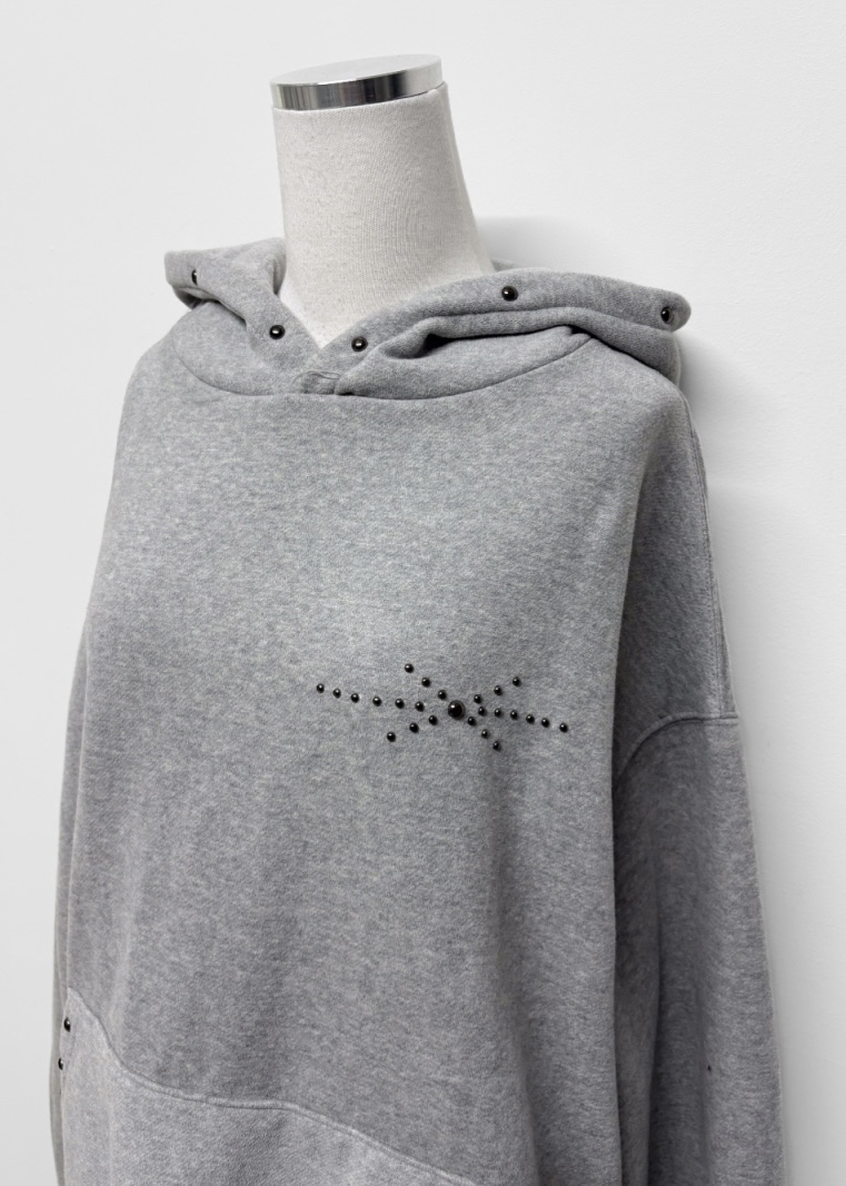 Studded Oversized Fleece Hoodie