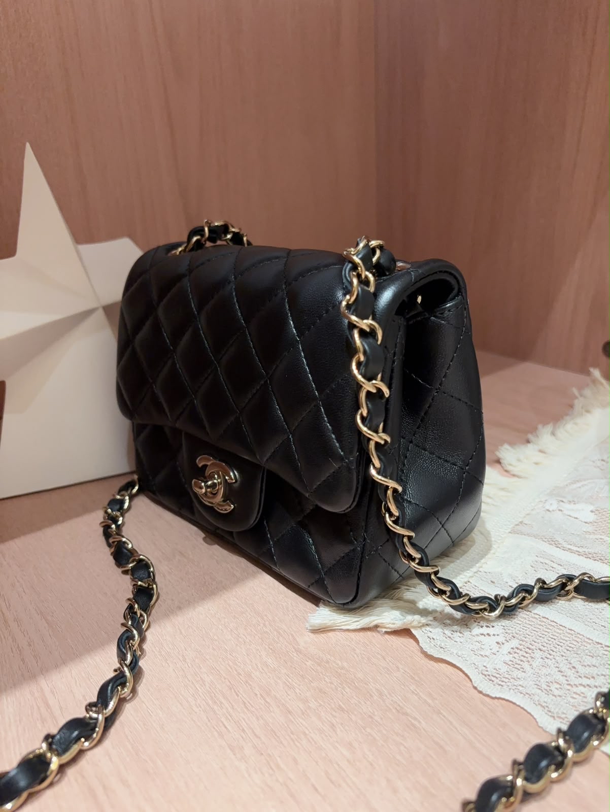 CHANEL mini flap classic flap 17cm Gold CF17 A35200 ,100%Authentic,98%new ✅晶片✅塵袋✅盒 