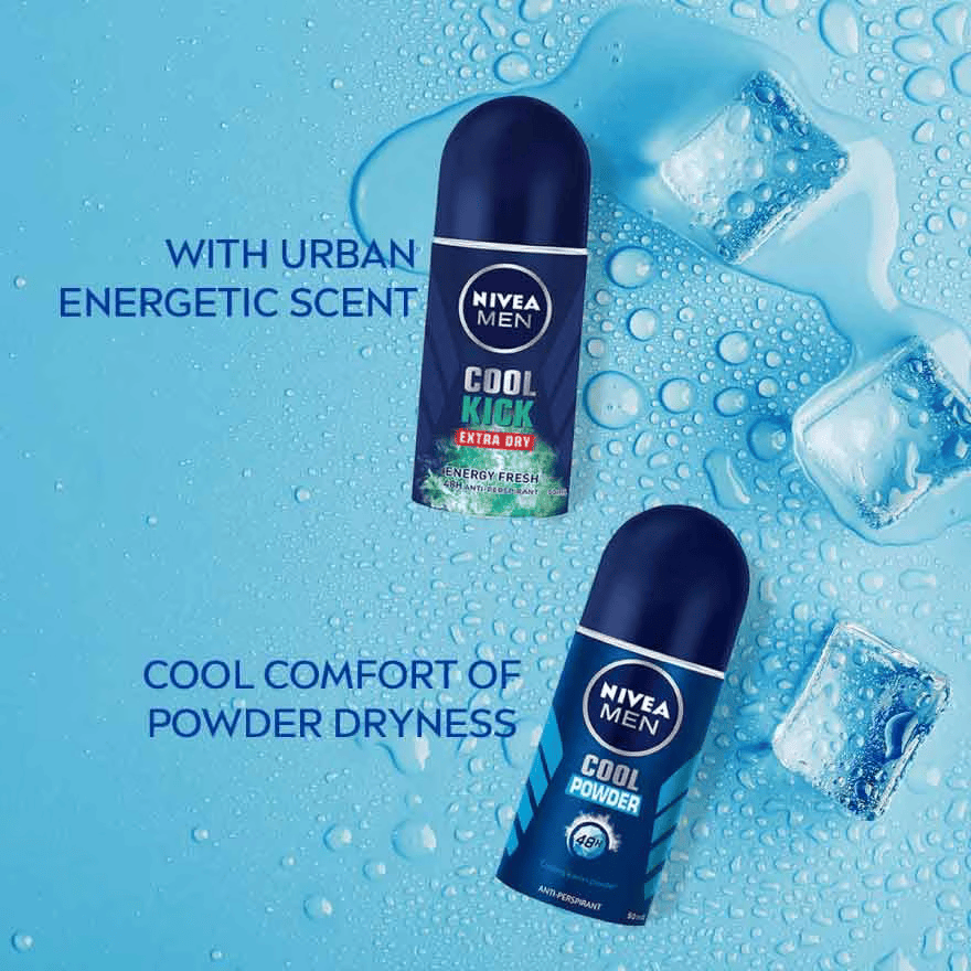 NIVEA FOR MEN Deodorant Roll On 50ml Cool Kick Blue
