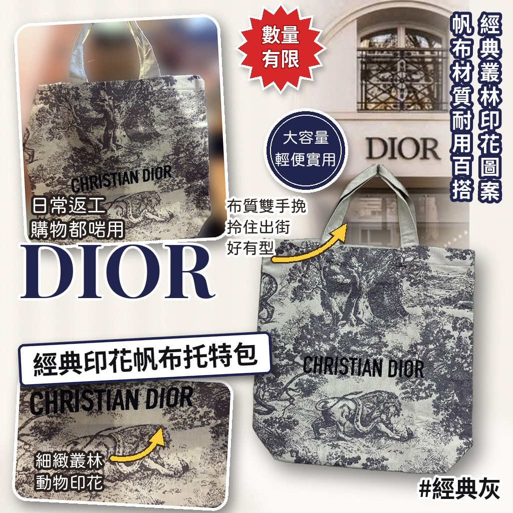 DIOR 經典印花帆布托特包