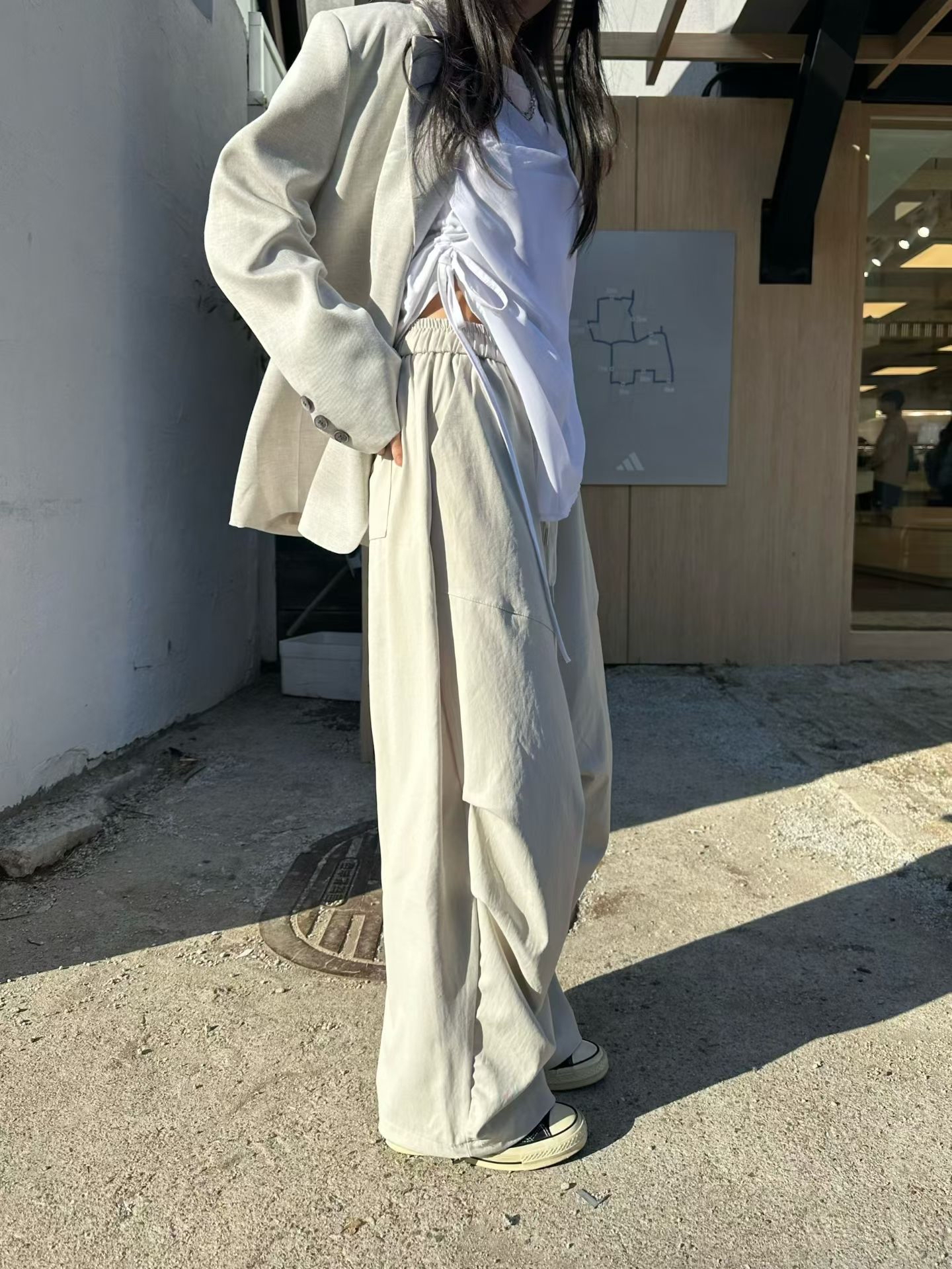 高質混紡棉休閒褲